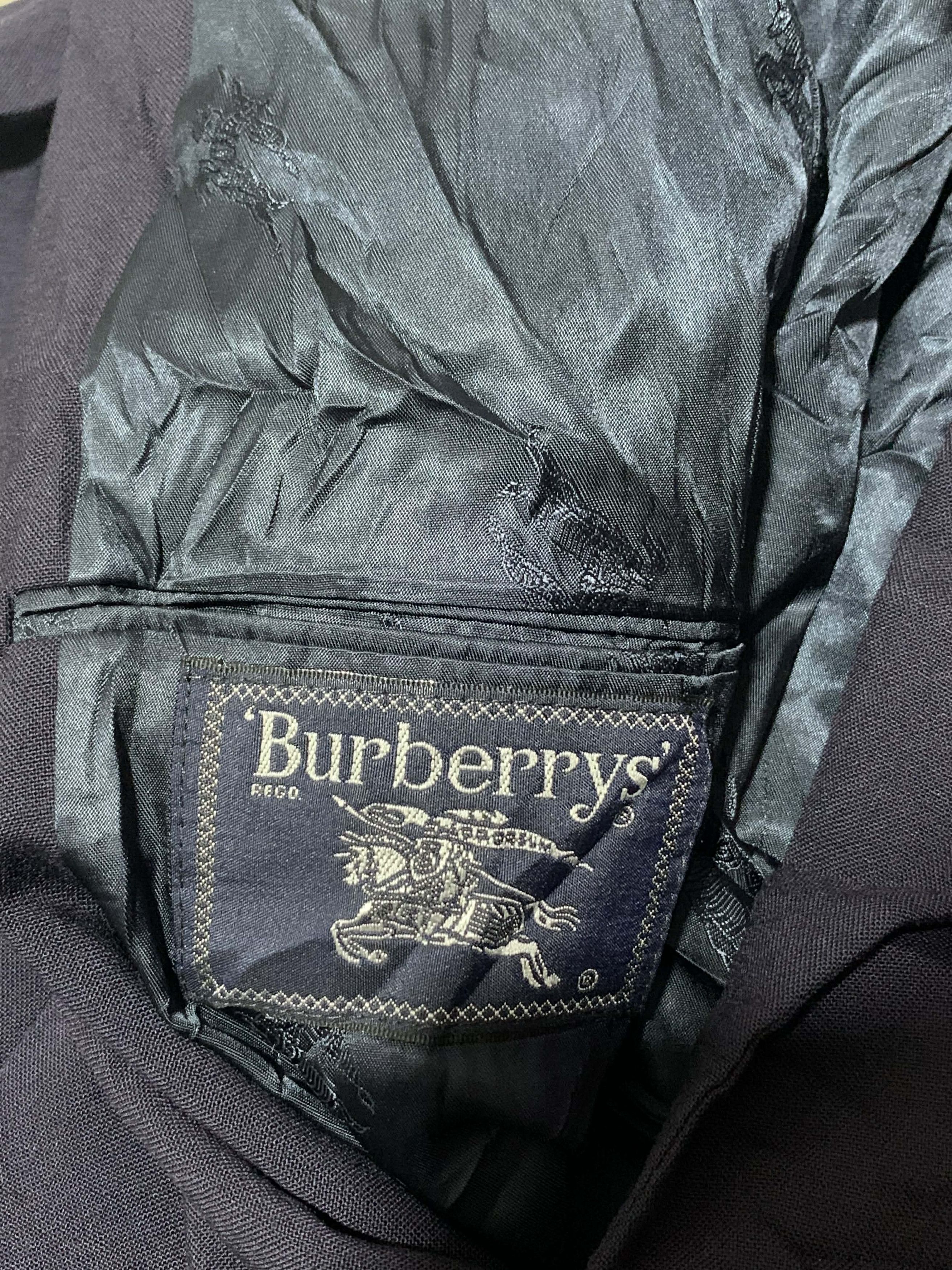 Burberry Burberry's 80's Pure Wool Single Breasted Blazer Navy Size 44R - 2 Thumbnail