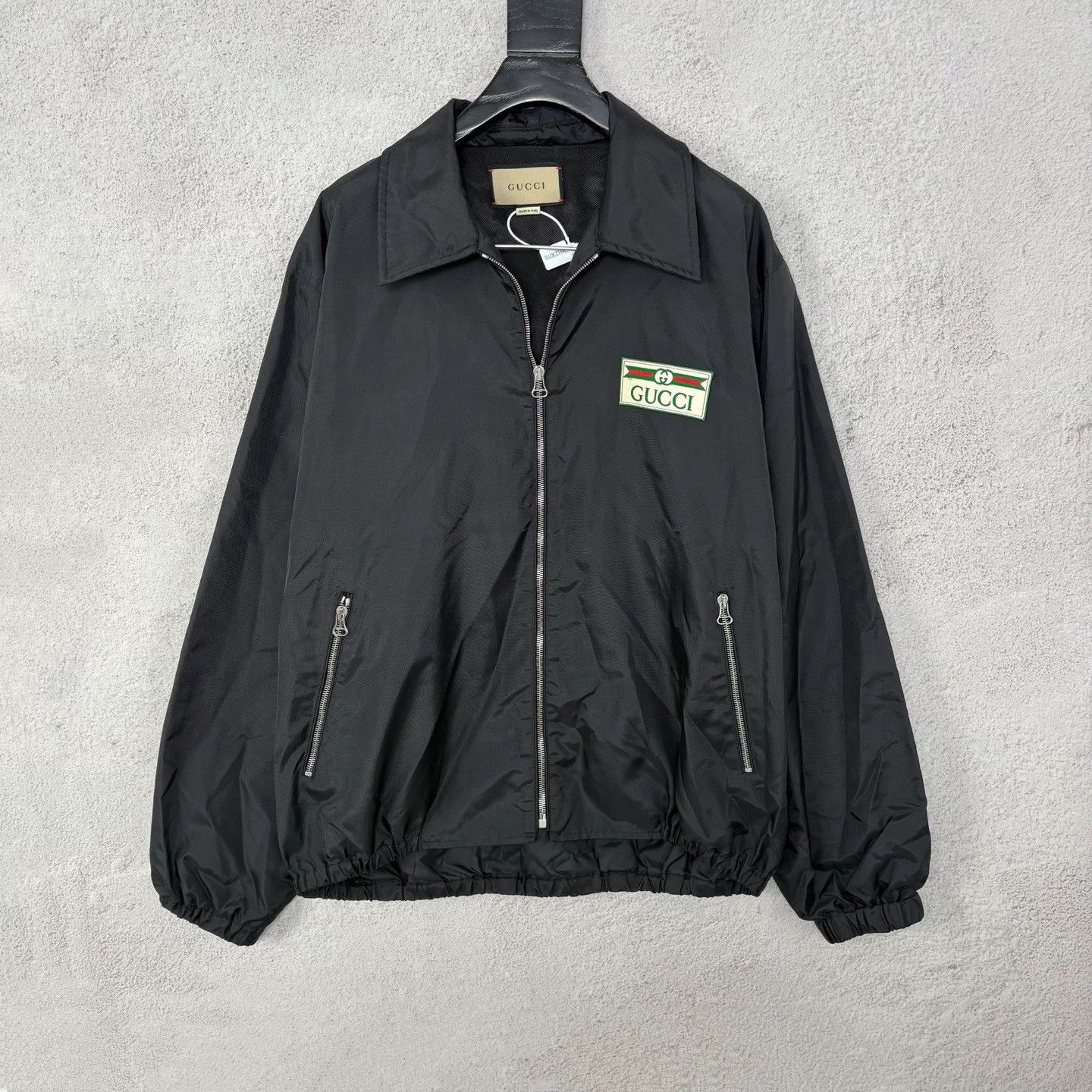 Gucci Gucci Black Classic Embroidered Logo Jacket 50 Size US M / EU 48-50 / 2 - 1 Thumbnail