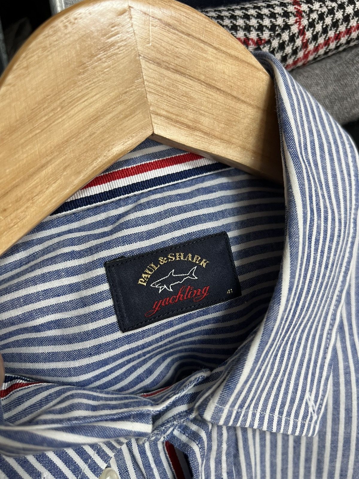 Paul & Shark Paul & Shark Yachting Long Sleeve Button Shirt Sz 41 Striped Size US L / EU 52-54 / 3 - 6 Thumbnail