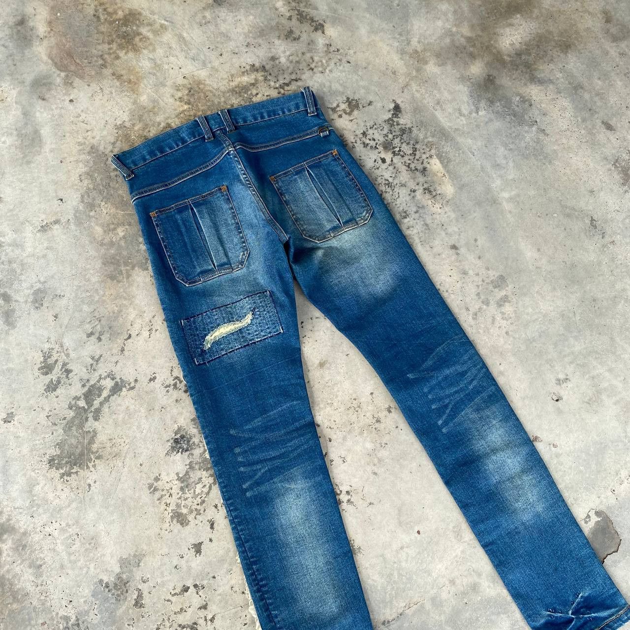 Japanese Brand JAPANESE BURN OUT BLUEWASH DISTRESSED BORO REWORKED DESIGN Size US 28 / EU 44 - 6 Thumbnail