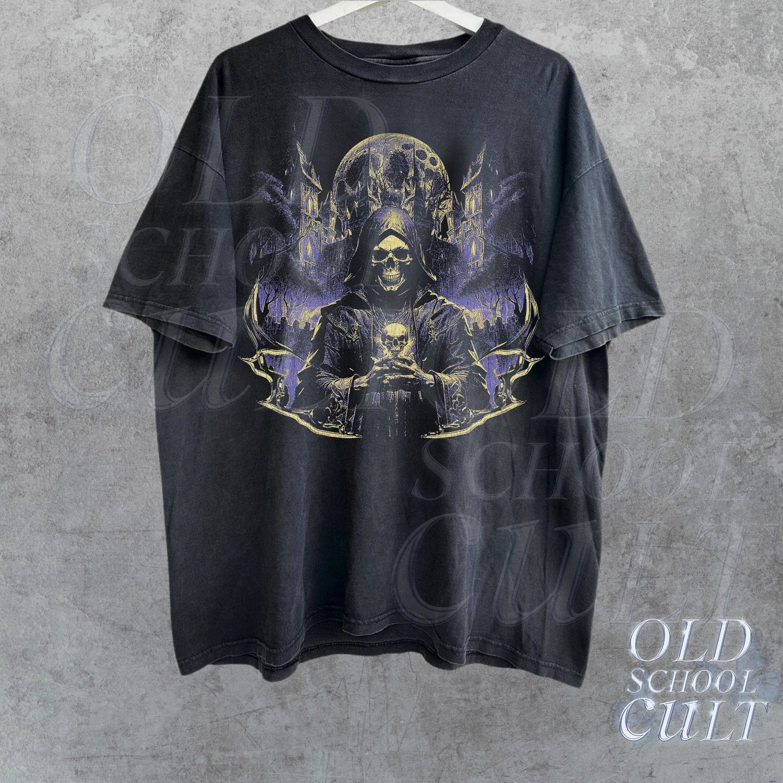 The Unbranded Brand Skeleton Dark Art Vintage 90s Graphic Shirt Size US M / EU 48-50 / 2 - 2 Thumbnail