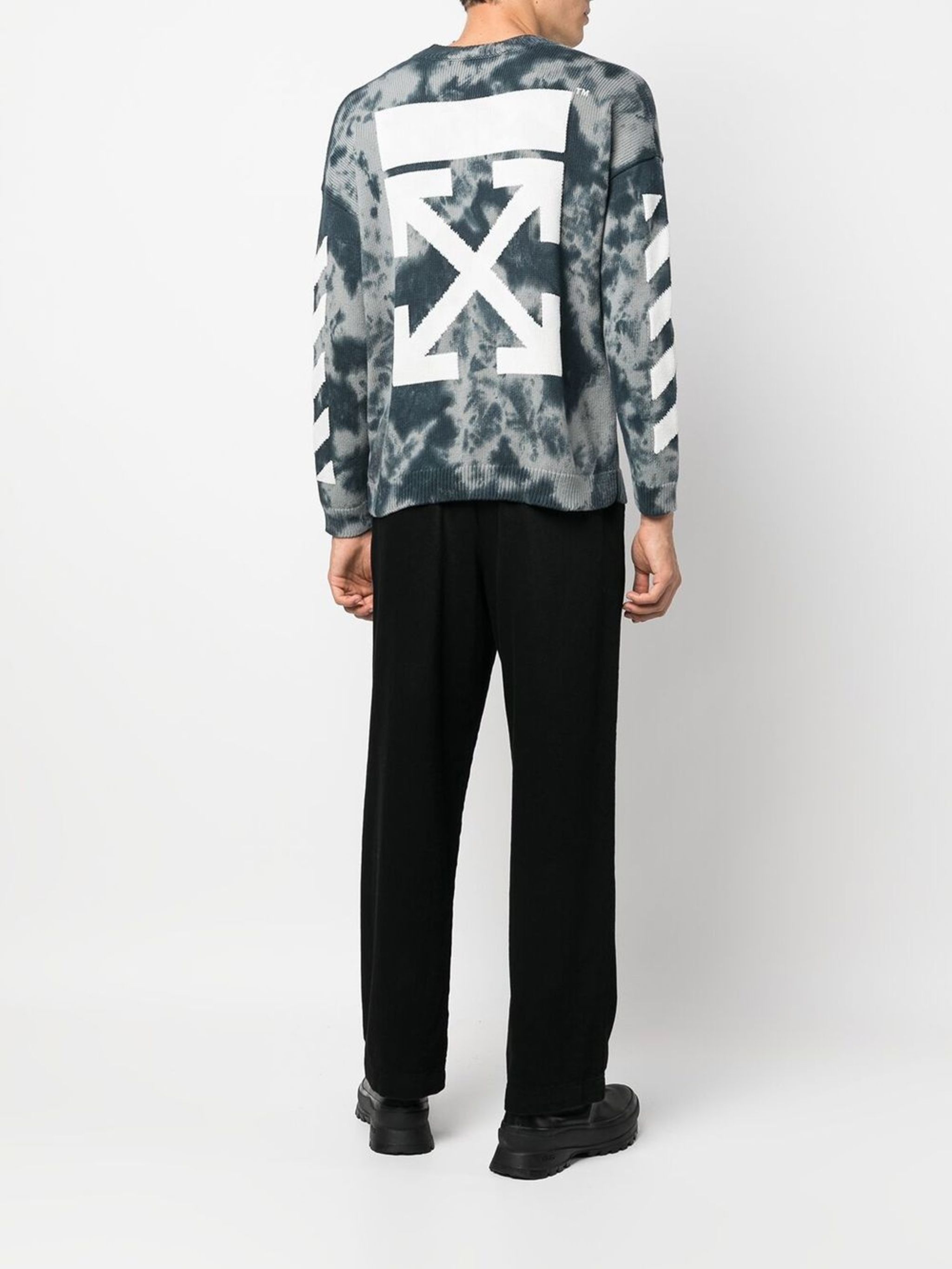 Off-White o1gr1nt1124 Diag Arrow Tie Dye Knit Crewneck Sweater Size US M / EU 48-50 / 2 - 1 Thumbnail