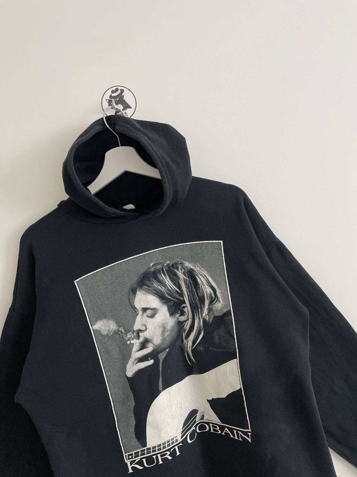 Band Tees × Vintage Vintage 90s Nirvana Kurt Cobain Faded Hoodie Size L Size US M / EU 48-50 / 2 - 2 Thumbnail