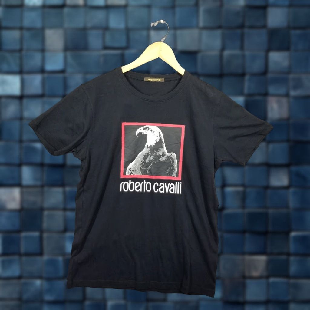 Roberto Cavalli VINTAGE Roberto Cavalli T-Shirt Shirt Adult Large Black Eagle Graphic Crew Neck 100% Cotton Mens Size US L / EU 52-54 / 3 - 1 Thumbnail