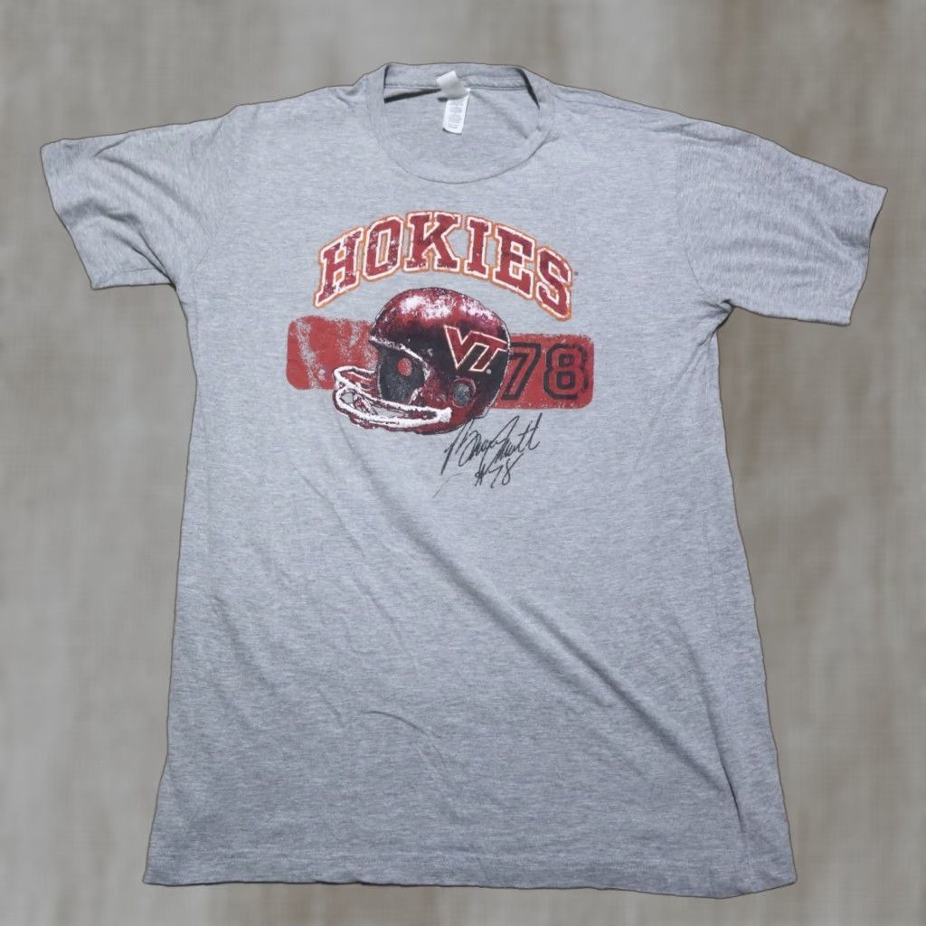 Vintage Hokies Virginia VA Gray Short Sleeve Tee T-Shirt Adult Men's Size L Large Size L / US 10 / IT 46 - 1 Thumbnail