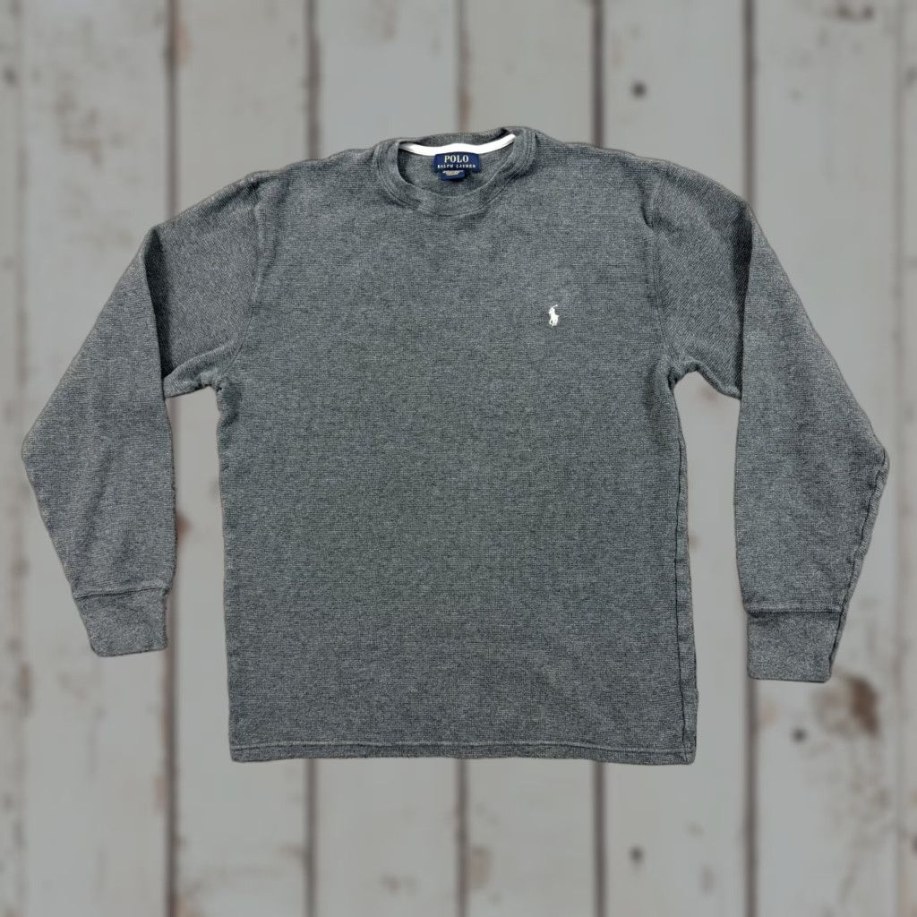 Polo Ralph Lauren Polo Ralph Lauren Shirt Mens XL Gray Thermal Long Sleeve Crewneck Cotton Pony Size US XL / EU 56 / 4 - 1 Thumbnail