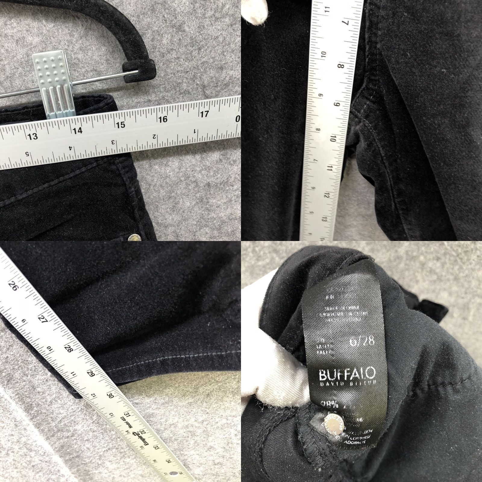 Buffalo David Bitton Buffalo David Bitton Velvet Skinny Pants Womens Size 6 / 28 Marvel Mid Rise Jeans Black Cotton Blend 5-Pocket Stretch Slim Fall Winter Size 28" / US 6 / IT 42 - 8 Thumbnail
