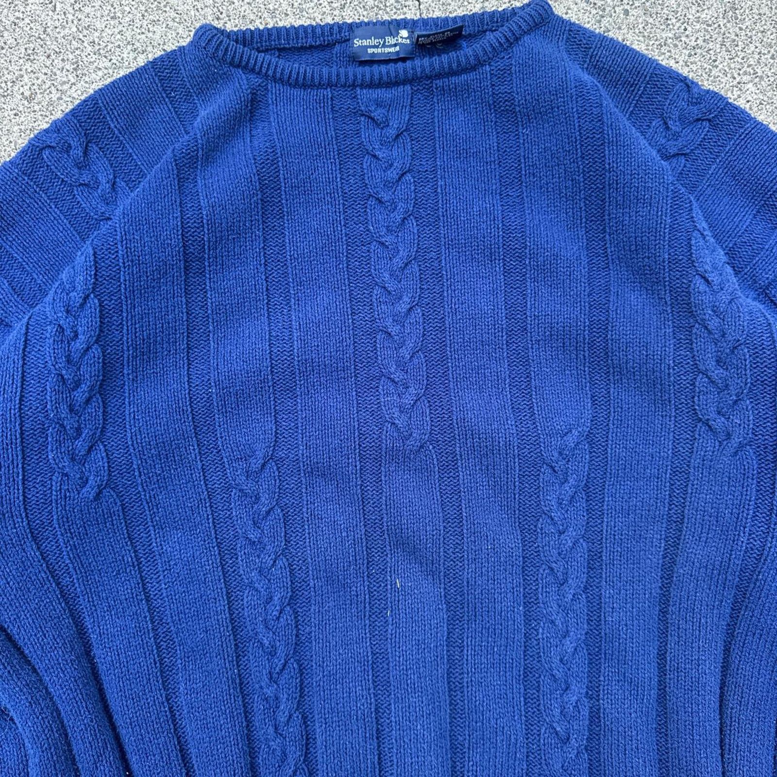 Stanley Blacker Vintage 90s Stanley Blacker Blue Sweater – Size Large Size US L / EU 52-54 / 3 - 3 Thumbnail