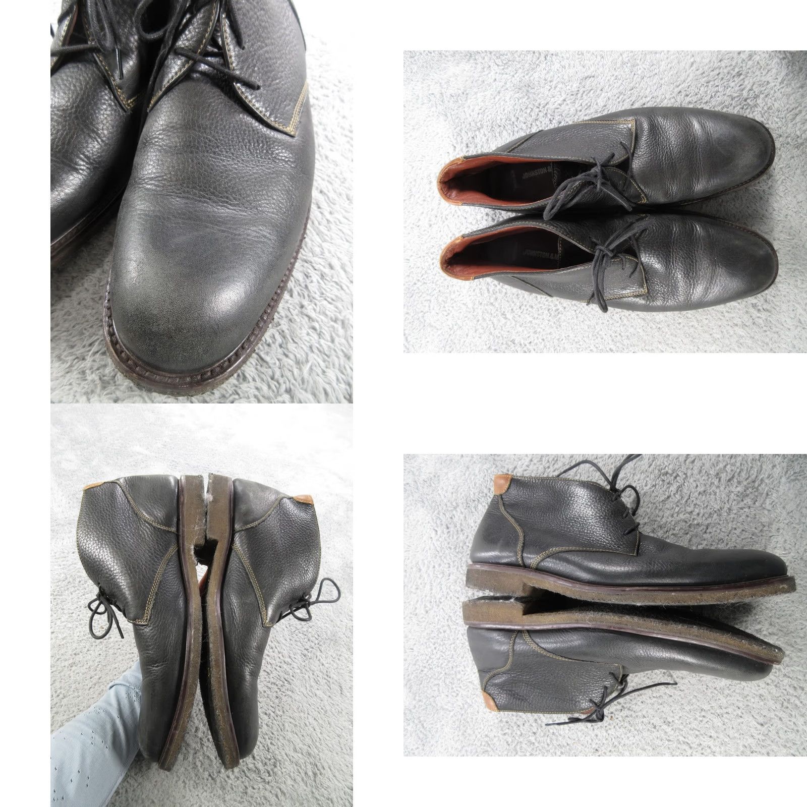 Johnston & Murphy Johnston & Murphy Chukka Boots Mens Size 12 Black Leather Memory Foam Ankle Size US 12 / EU 45 - 8 Thumbnail