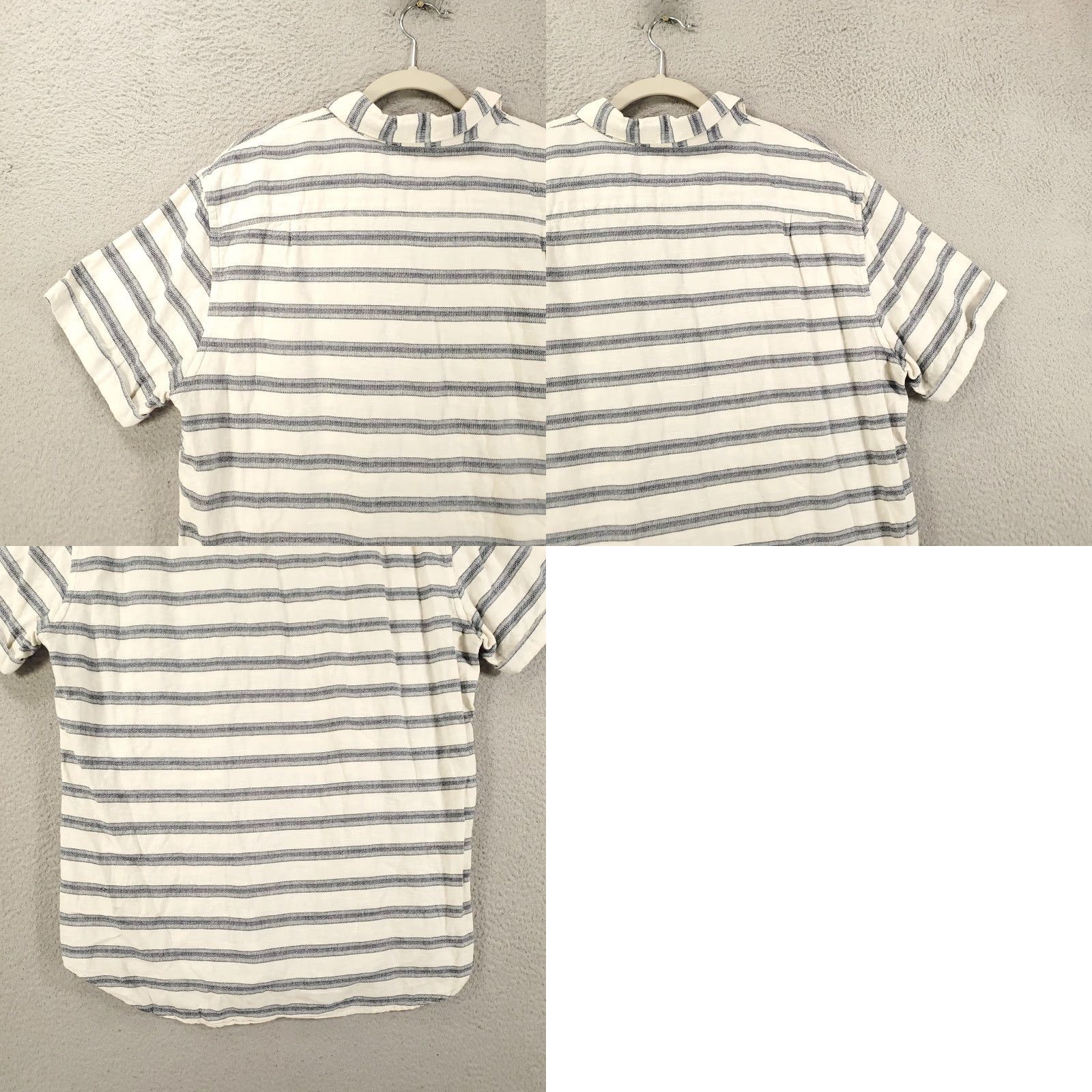 Scotch & Soda VINTAGE Scotch & Soda Linen Shirt Mens 2XL White Navy Striped Button Up Short Sleeve Collared 2XL Men's Shirt Size US XXL / EU 58 / 5 - 9 Thumbnail