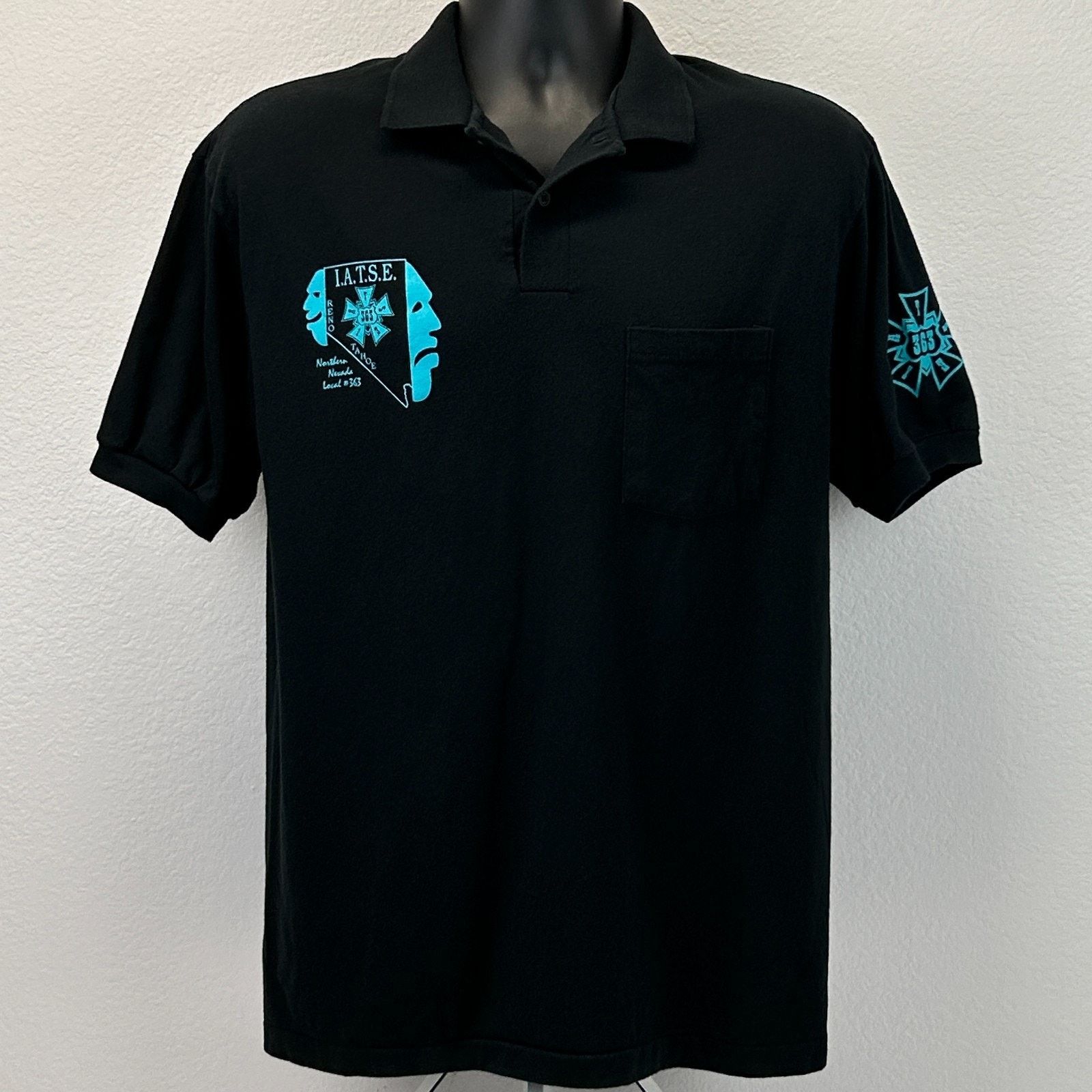 Anvil Vintage 90s IATSE Local 363 Nevada Polo Shirt M Medium Size US M / EU 48-50 / 2 - 2 Thumbnail