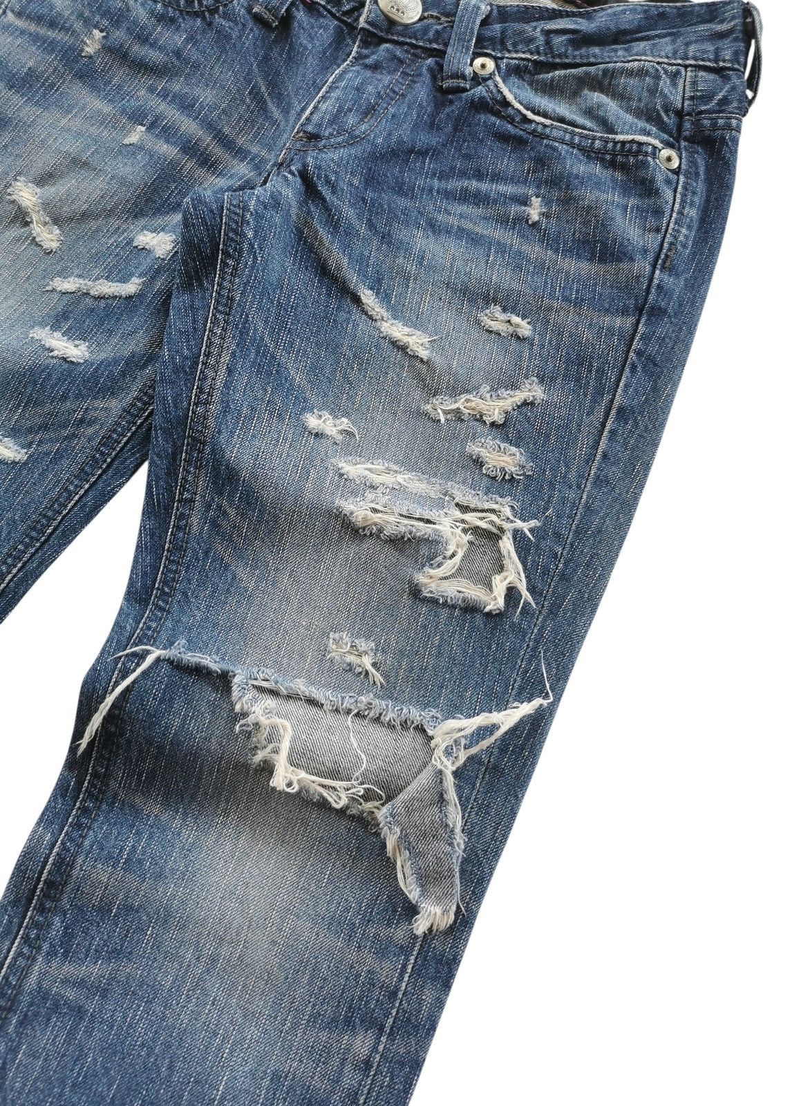 Tornado Mart Edwin Distressed Crash Denim Size 29" - 6 Thumbnail