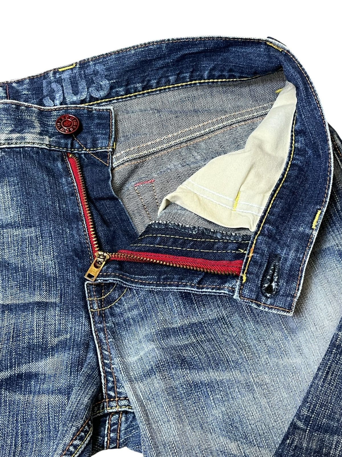 Edwin Vintage y2k EDWIN 503 BLUE TRIP straight cut whiskers jeans Size US 31 - 11 Thumbnail