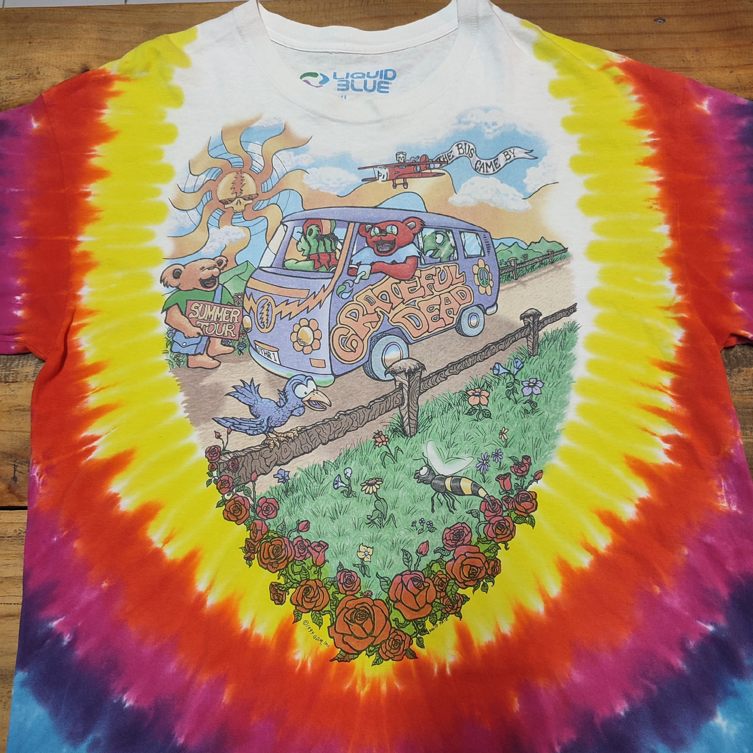 Grateful Dead × Liquid Blue × Vintage Grateful Dead 1994 Liquid Blue Tie Dye T-Shirt Size US XL / EU 56 / 4 - 3 Thumbnail