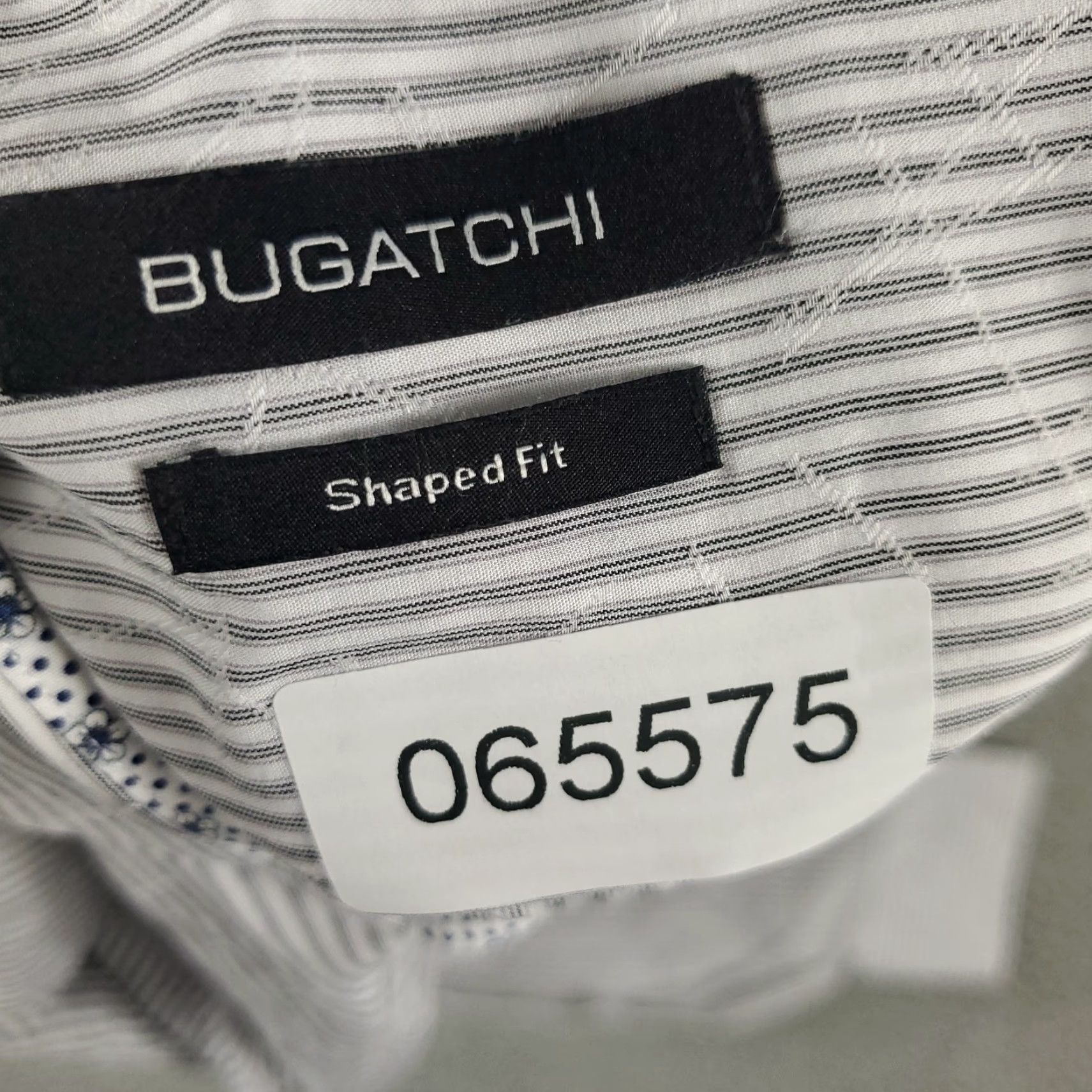 BUGATCHI Bugatchi Shirt Mens Large Gray Striped Button-Up Long Sleeve Size US L / EU 52-54 / 3 - 8 Thumbnail