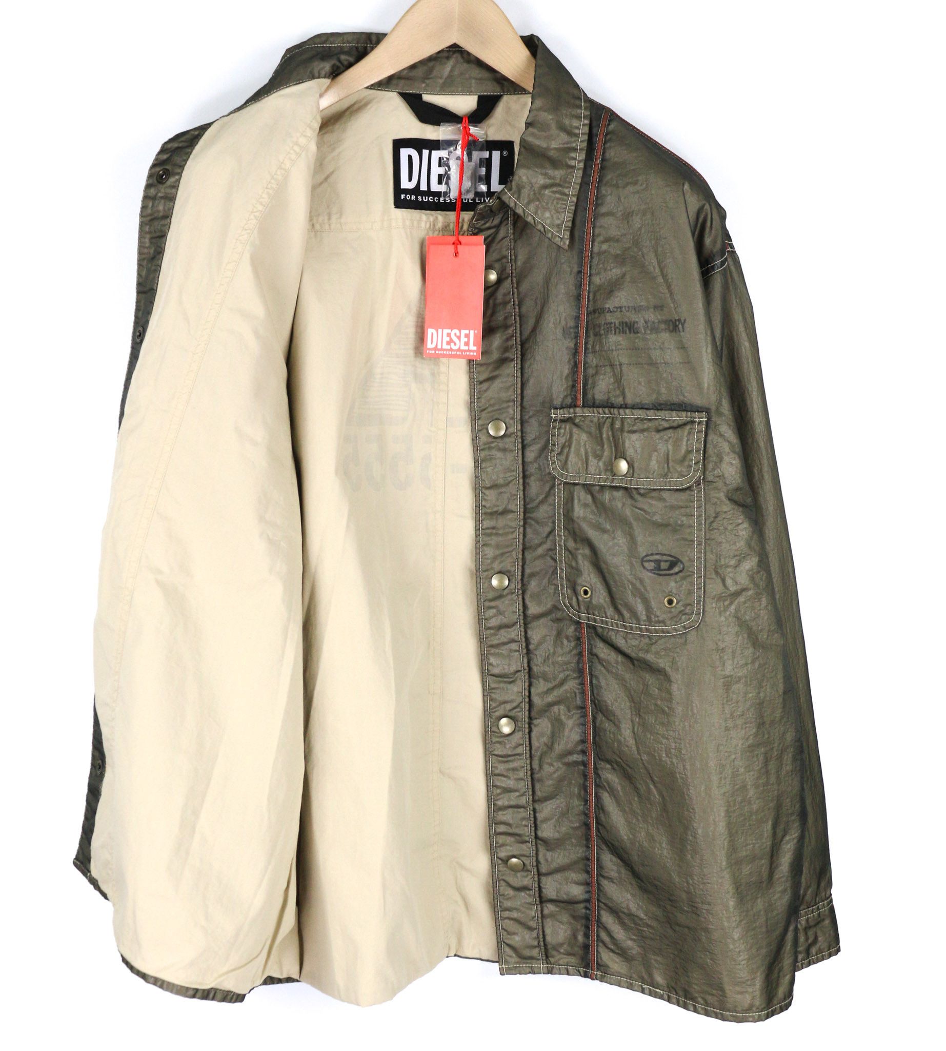 Diesel S-U24 L Snap Buttons Shiny Polo Neck Jacket 81737 Size US L / EU 52-54 / 3 - 4 Thumbnail