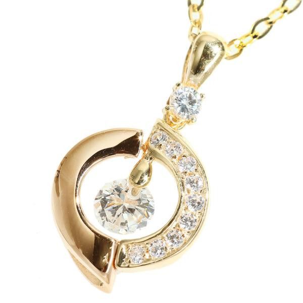 image of Other 18K Clear Stone Pendant Necklace in Gold, Women's