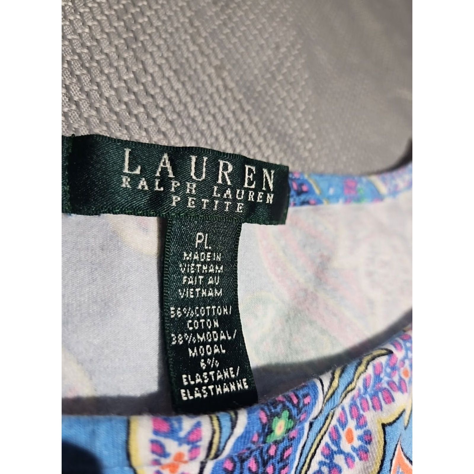 Ralph Lauren Ralph Lauren Dress Womens Petite Large Blue Tie Waist Paisley Knit Multicolor Size L / US 10 / IT 46 - 6 Thumbnail