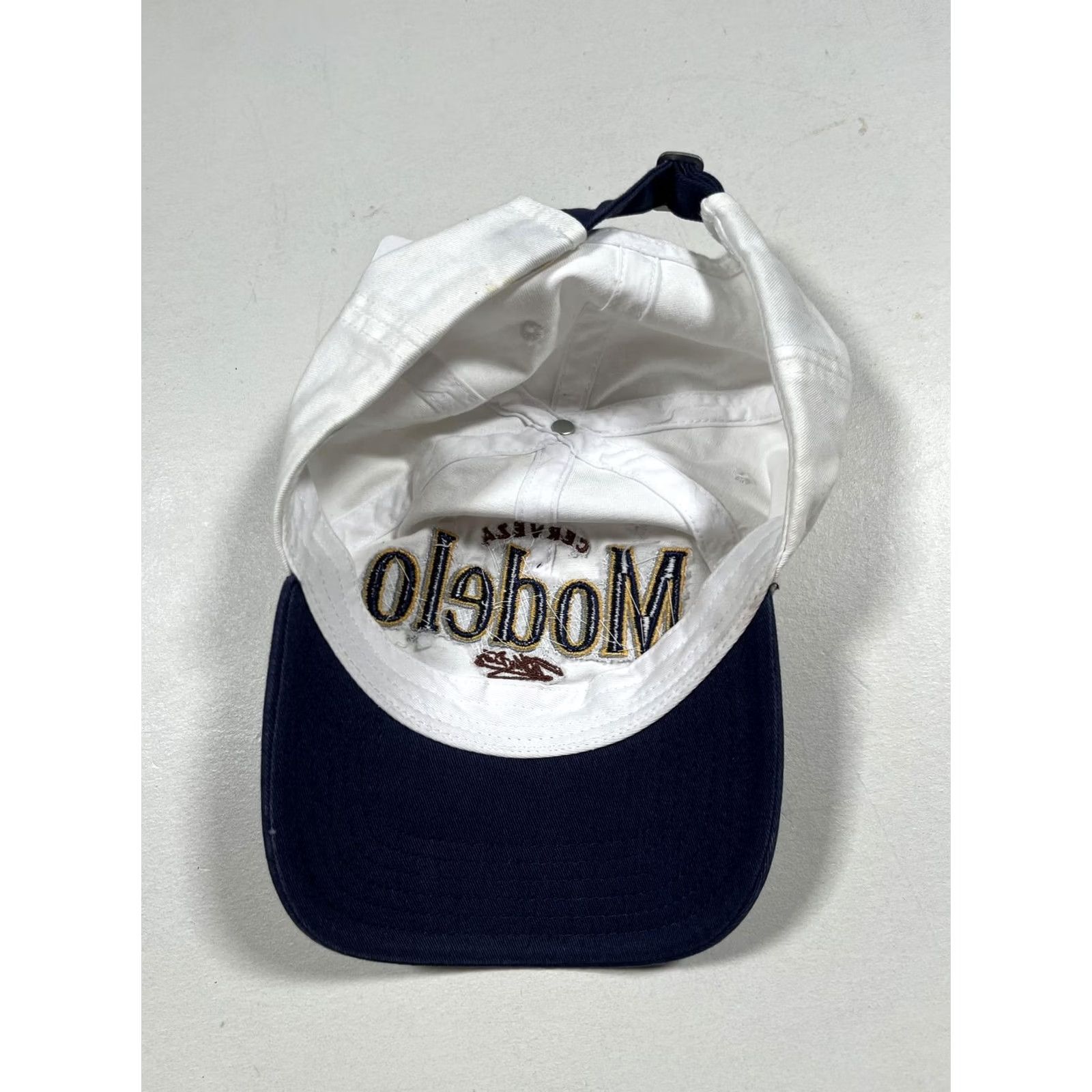 Logo 7 Modelo Hat Cap Strap Back Mens One Size White Navy Twill Baseball Beer Logo Size ONE SIZE - 6 Thumbnail