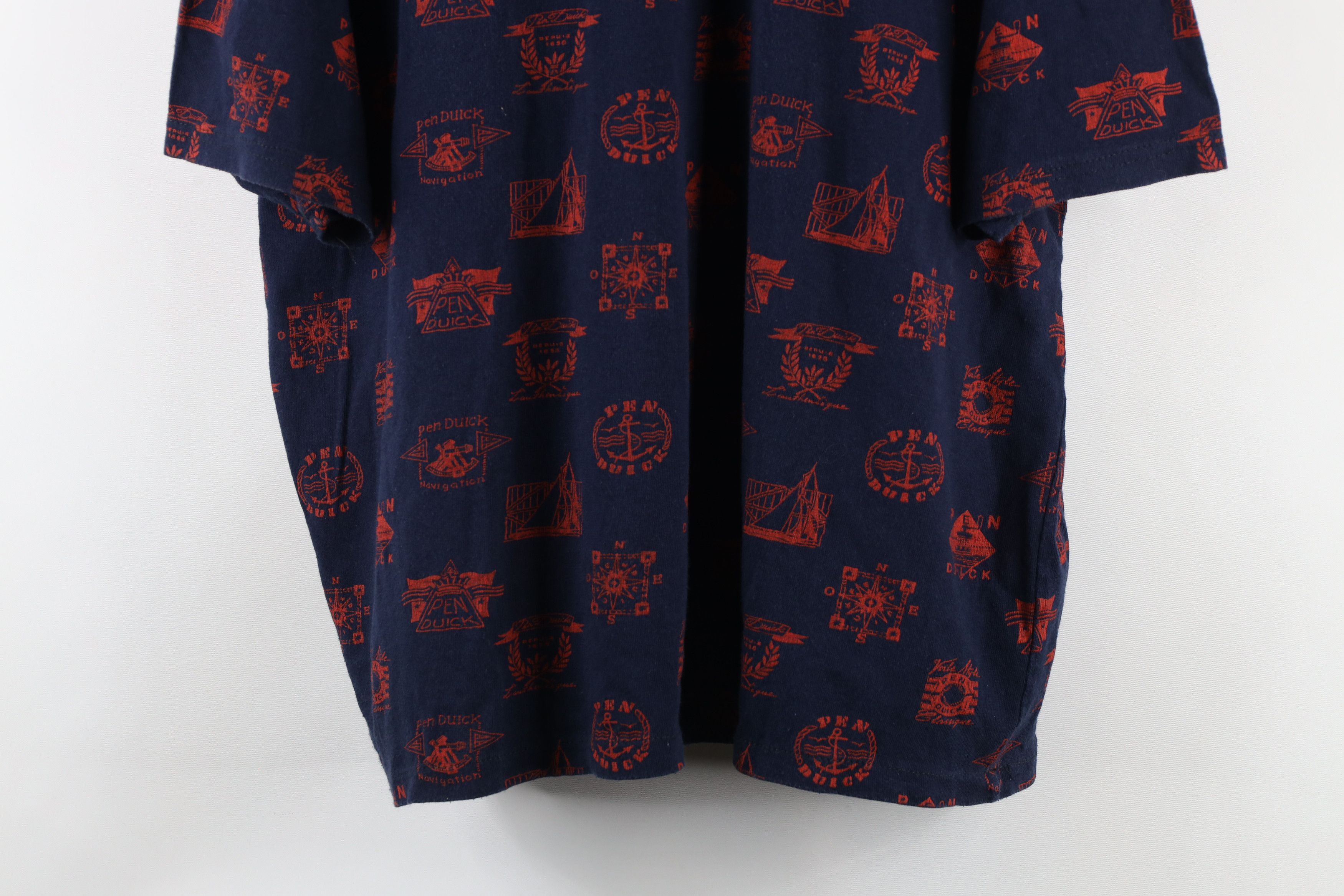 Vintage Vintage 90s Eric Tabarly Sailing All Over Print T-Shirt Size US XL / EU 56 / 4 - 3 Thumbnail