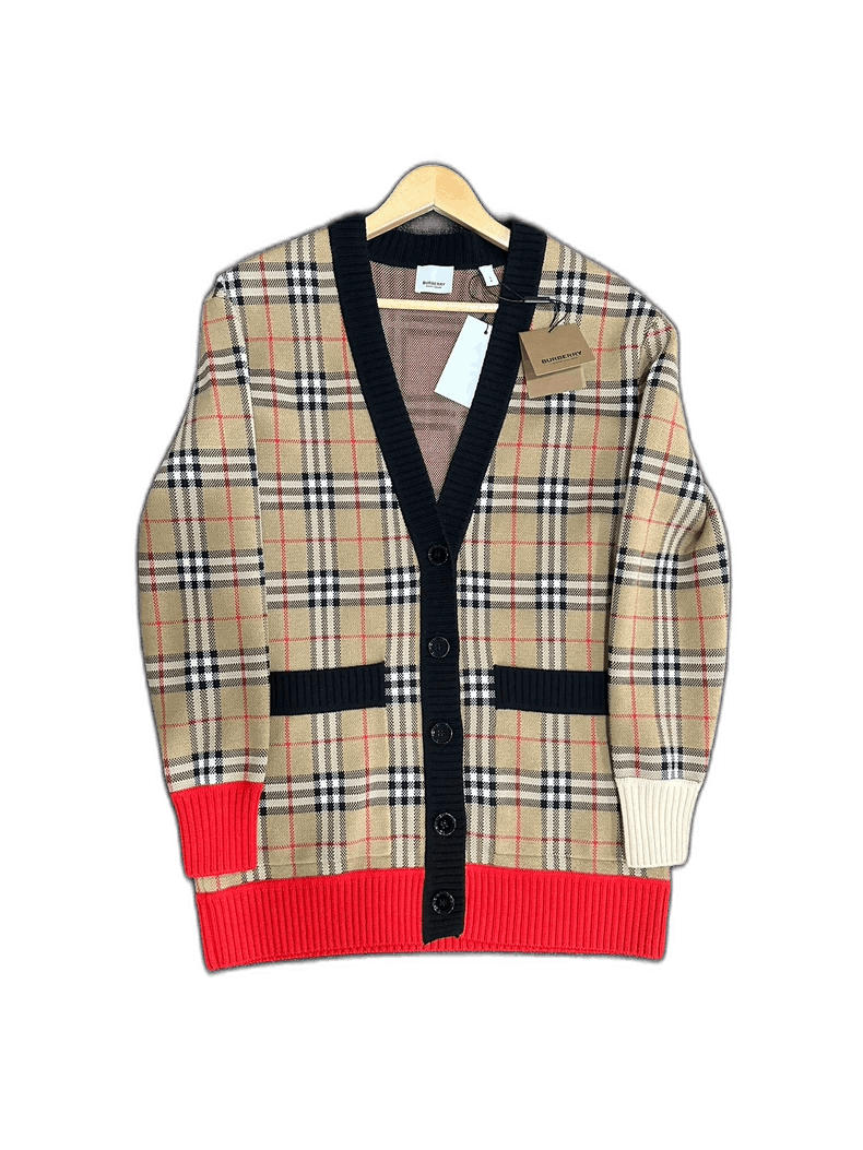 Burberry Burberry Check Color Block Cardigan Size S Size US S / EU 44-46 / 1 - 1 Thumbnail