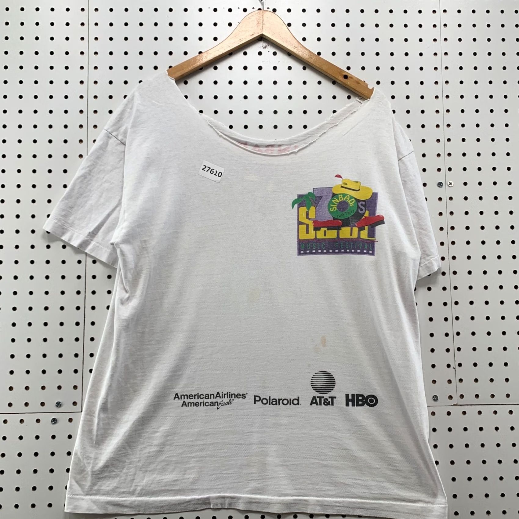 Fruit Of The Loom Vintage Sinbad Soul Music Festival Shirt White Single Stitch Adult L Shirt Size US L / EU 52-54 / 3 - 7 Thumbnail