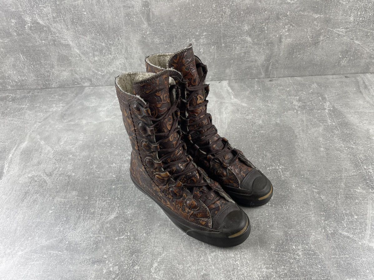 Converse Converse Jack Purcell Vintage Embosed Leather High Top Shoes Size US 6.5 / IT 36.5 - 3 Thumbnail