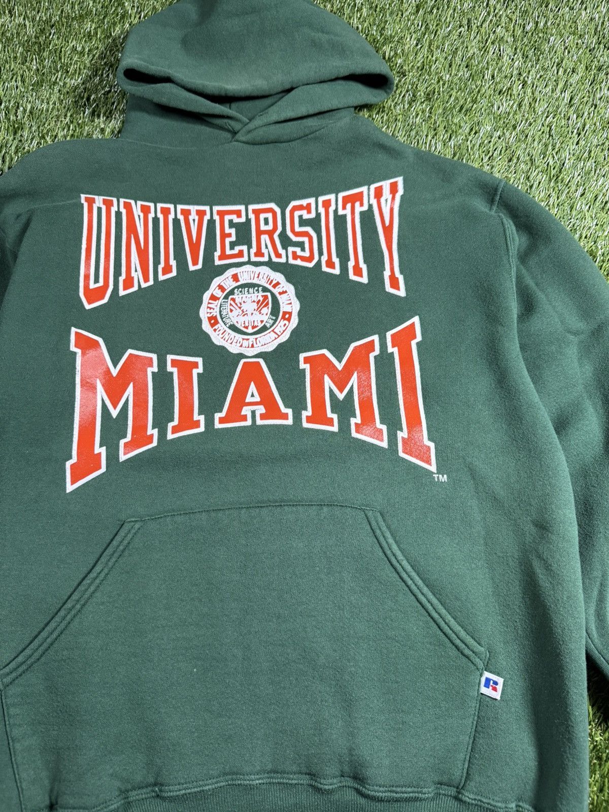 Russell Athletic Vintage 90s Miami Hurricanes NCAA Russell Hoodie Sweatshirt Size US XL / EU 56 / 4 - 2 Thumbnail
