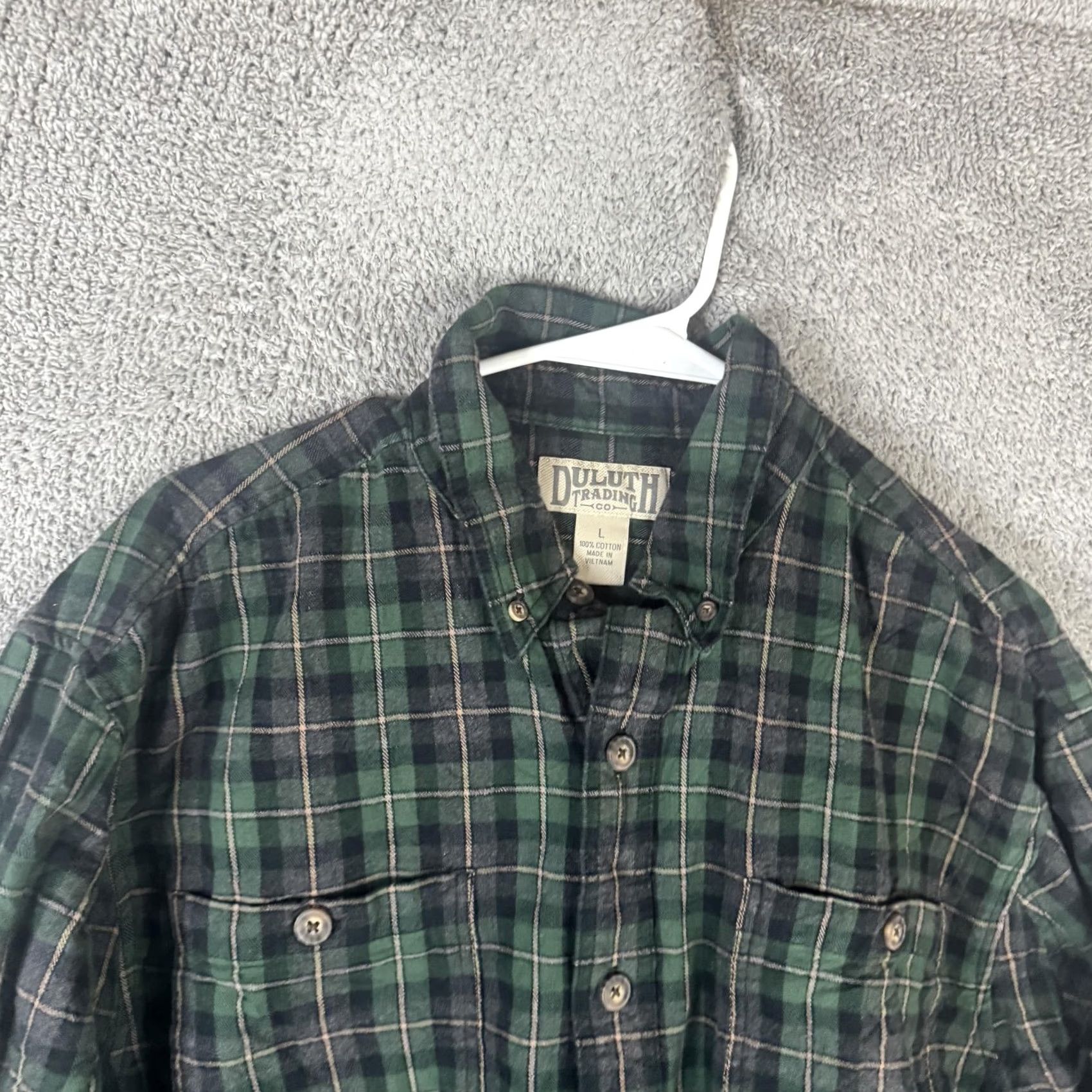 Duluth Trading Company Duluth Trading Co Shirt Mens Large Green Plaid Flannel Button Front Long Sleeve Size US L / EU 52-54 / 3 - 6 Thumbnail
