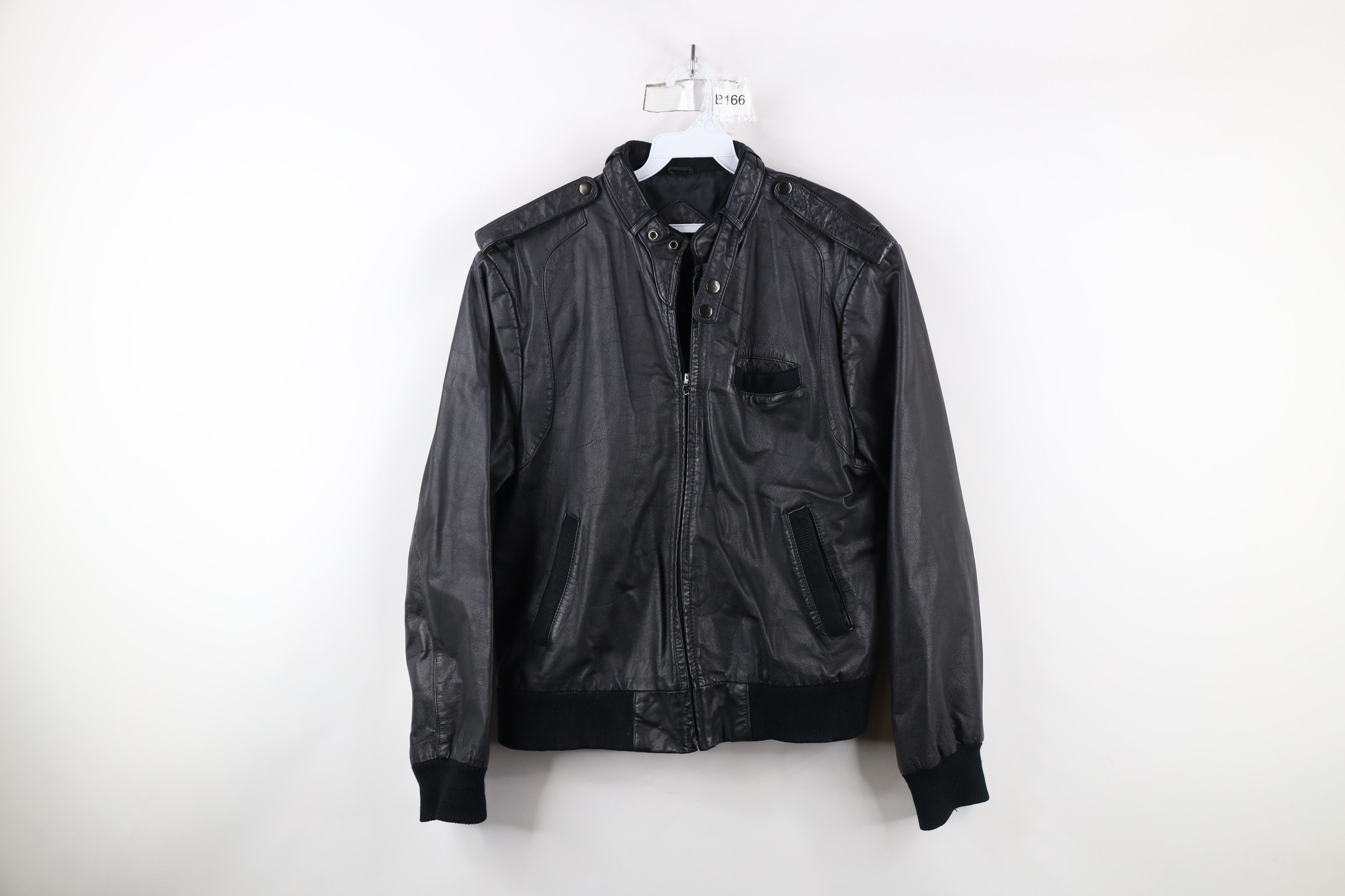 Vintage 80s 90s Streetwear Leather Cafe Racer Bomber Jacket