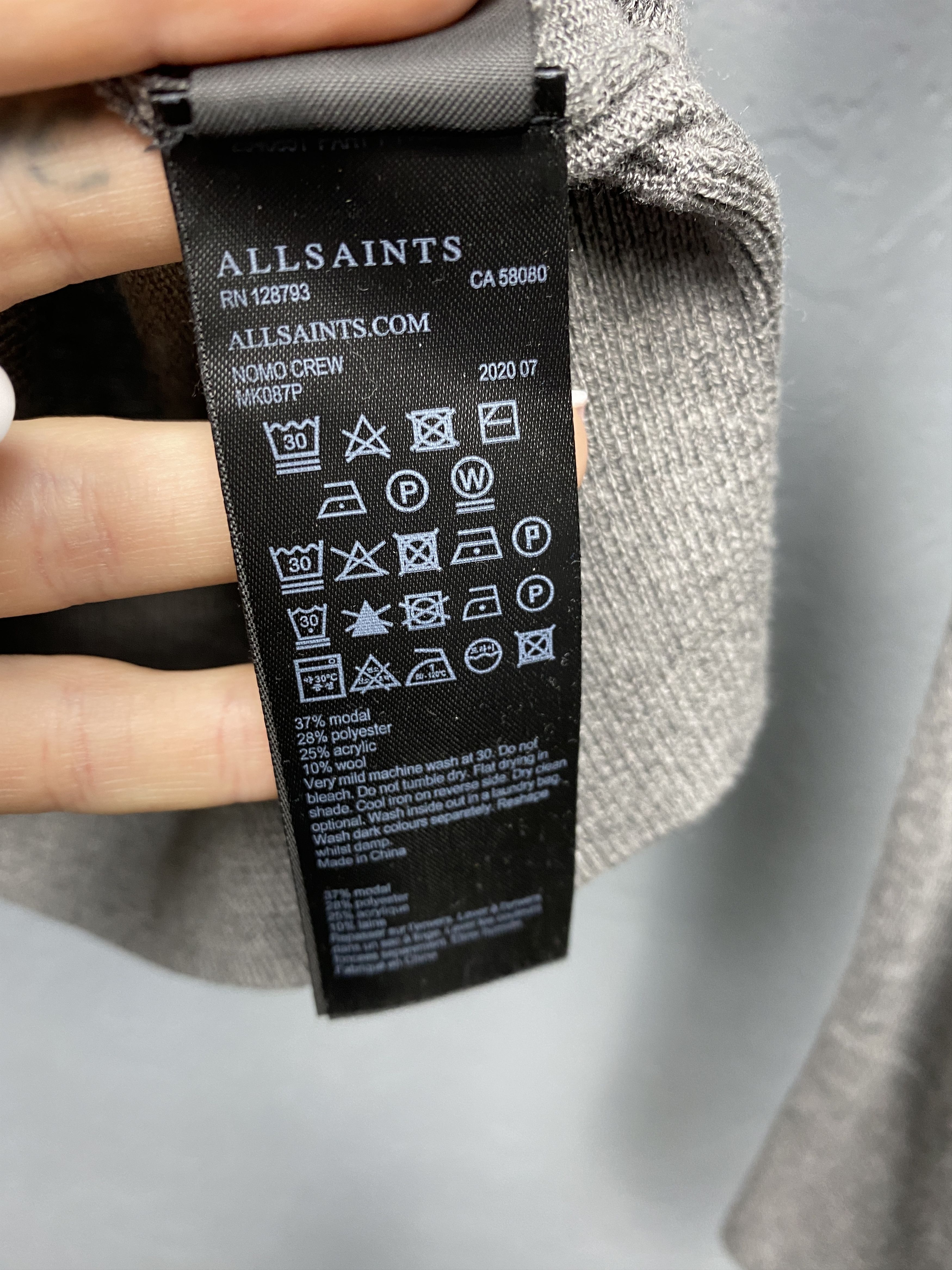 Allsaints × Vintage AllSaints Mens Nomo Crew Neck Knit Sweater Size US M / EU 48-50 / 2 - 5 Thumbnail