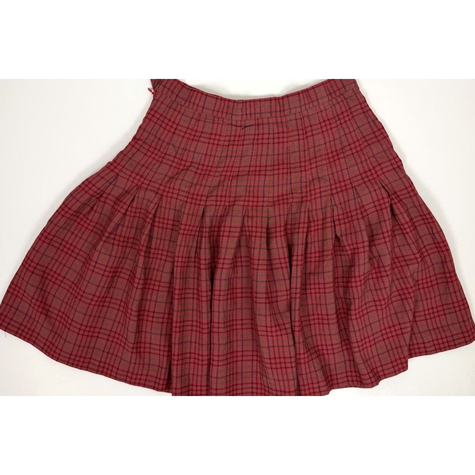 Gap VINTAGE 90s Gap Skirt Womens Small High Waist Salmon Pink Plaid Mini Size 26" / US 2 / IT 38 - 6 Thumbnail