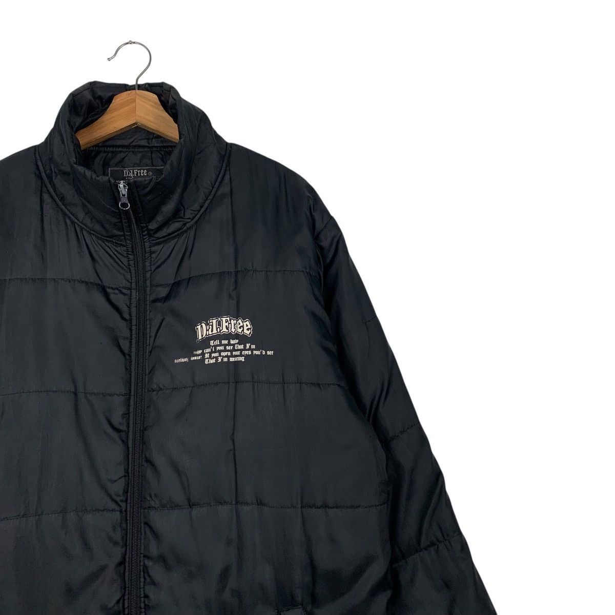 Japanese Brand DJ FREE Big Logo Lightweight Puffer Jacket #2349-C105 Size US L / EU 52-54 / 3 - 7 Thumbnail