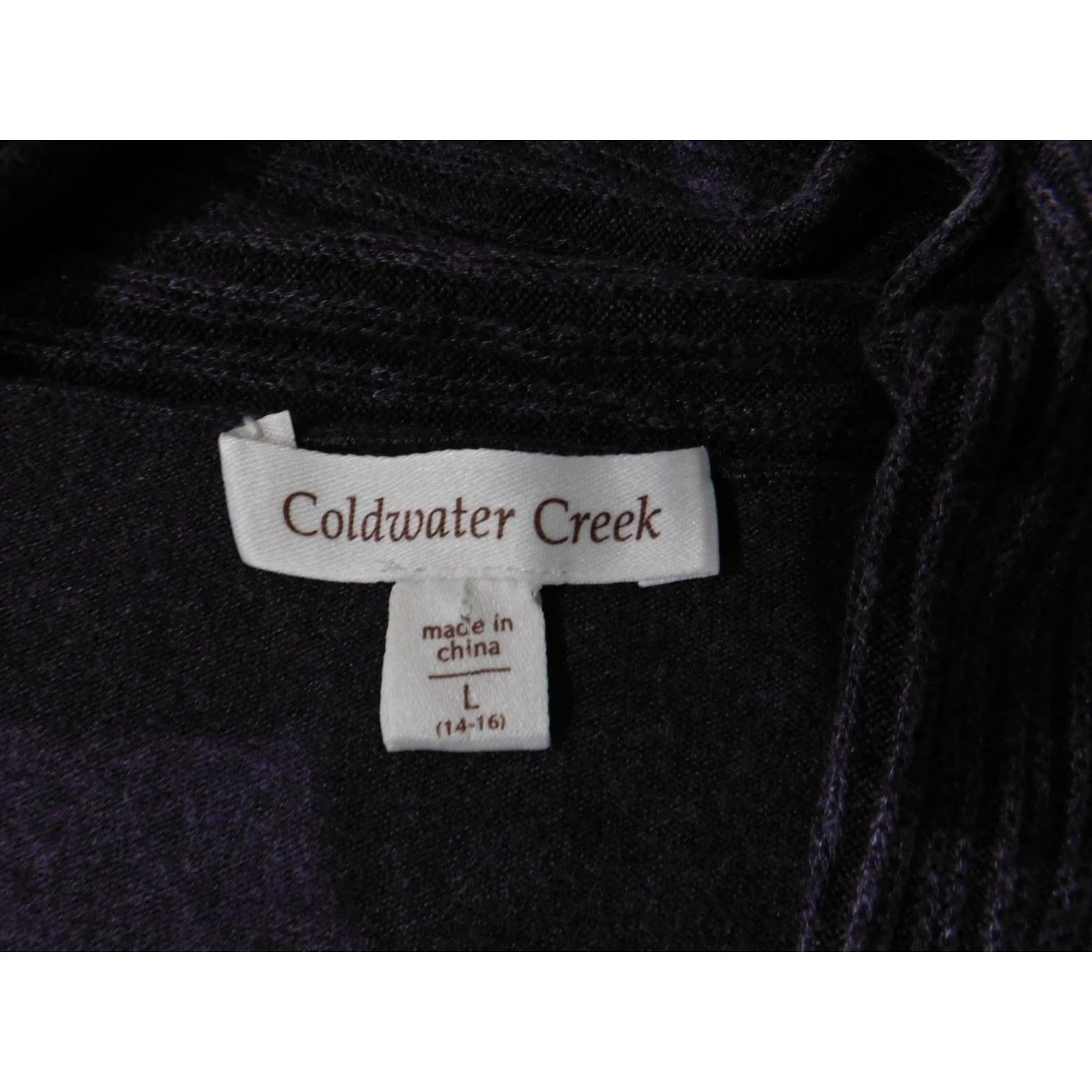 Coldwater Creek VINTAGE? (No) Coldwater Creek Cardigan Womens L Purple Open Front Draped Hem Knit Sweater Ladies Large Asymmetrical Hem Size L / US 10 / IT 46 - 5 Thumbnail