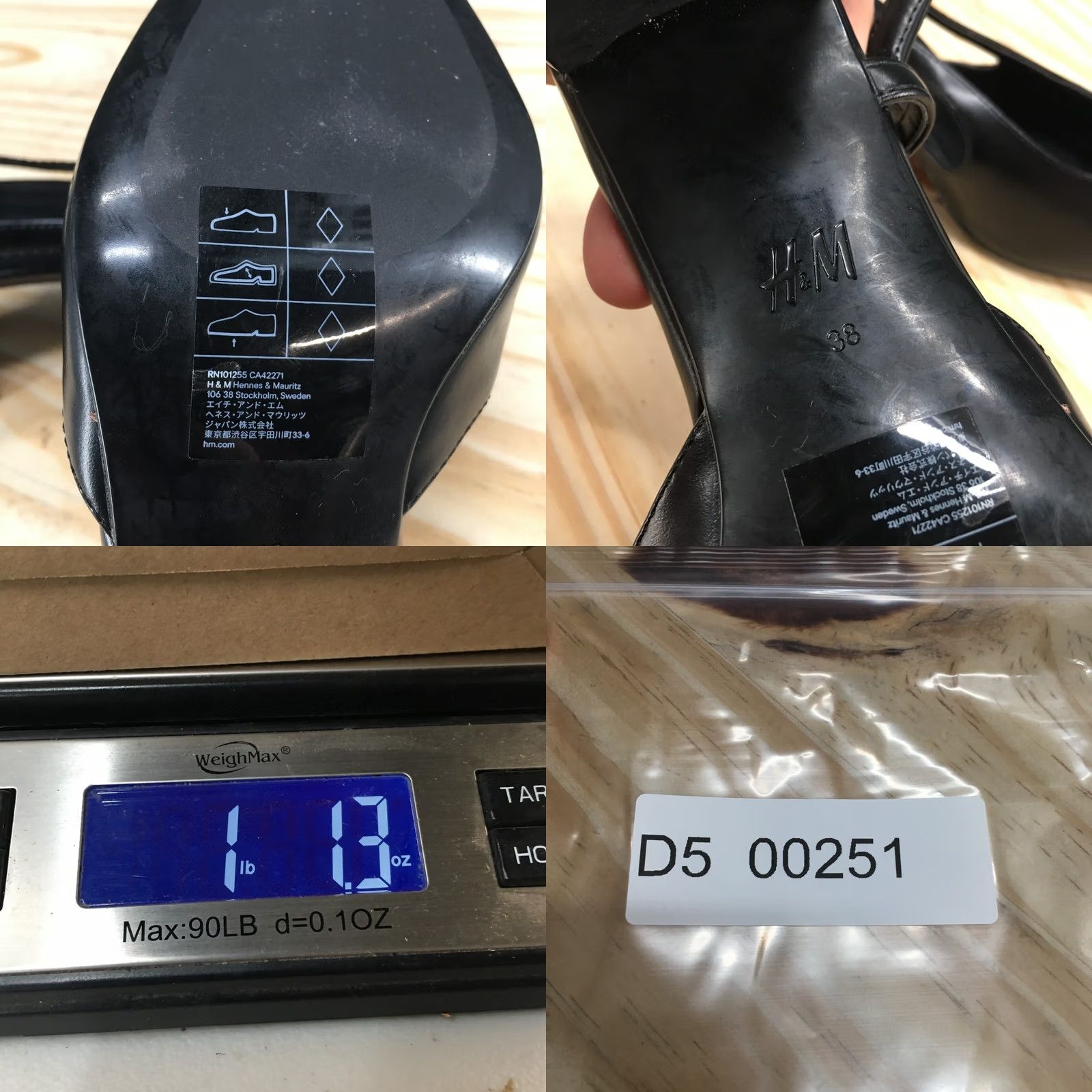 H&M H&M Heels Womens 38 Cap Toe Dress Slingback Pumps Block Heels Black Faux Leather Size M / US 6-8 / IT 42-44 - 10 Thumbnail