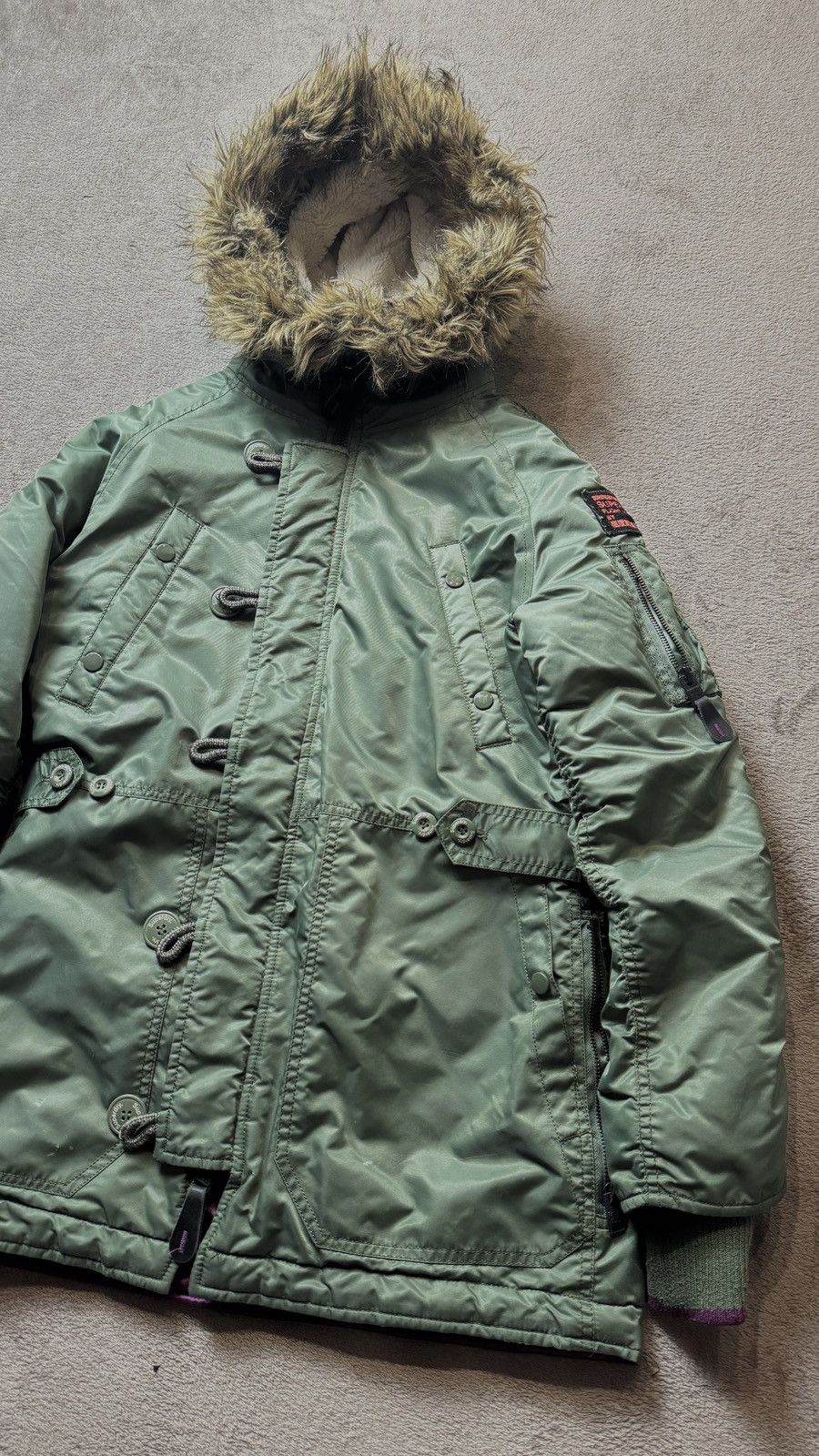 Japanese Brand Y2K Vintage Faux Fur Jacket opium Alpha Industries N-3B goa Size US S / EU 44-46 / 1 - 5 Thumbnail