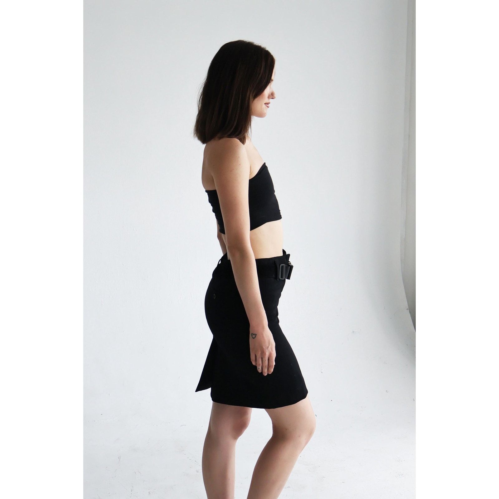 Prada Vintage PRADA 2000s Wool Pencil "Seat Belt Buckle" Skirt Size 27" / US 4 / IT 40 - 6 Thumbnail