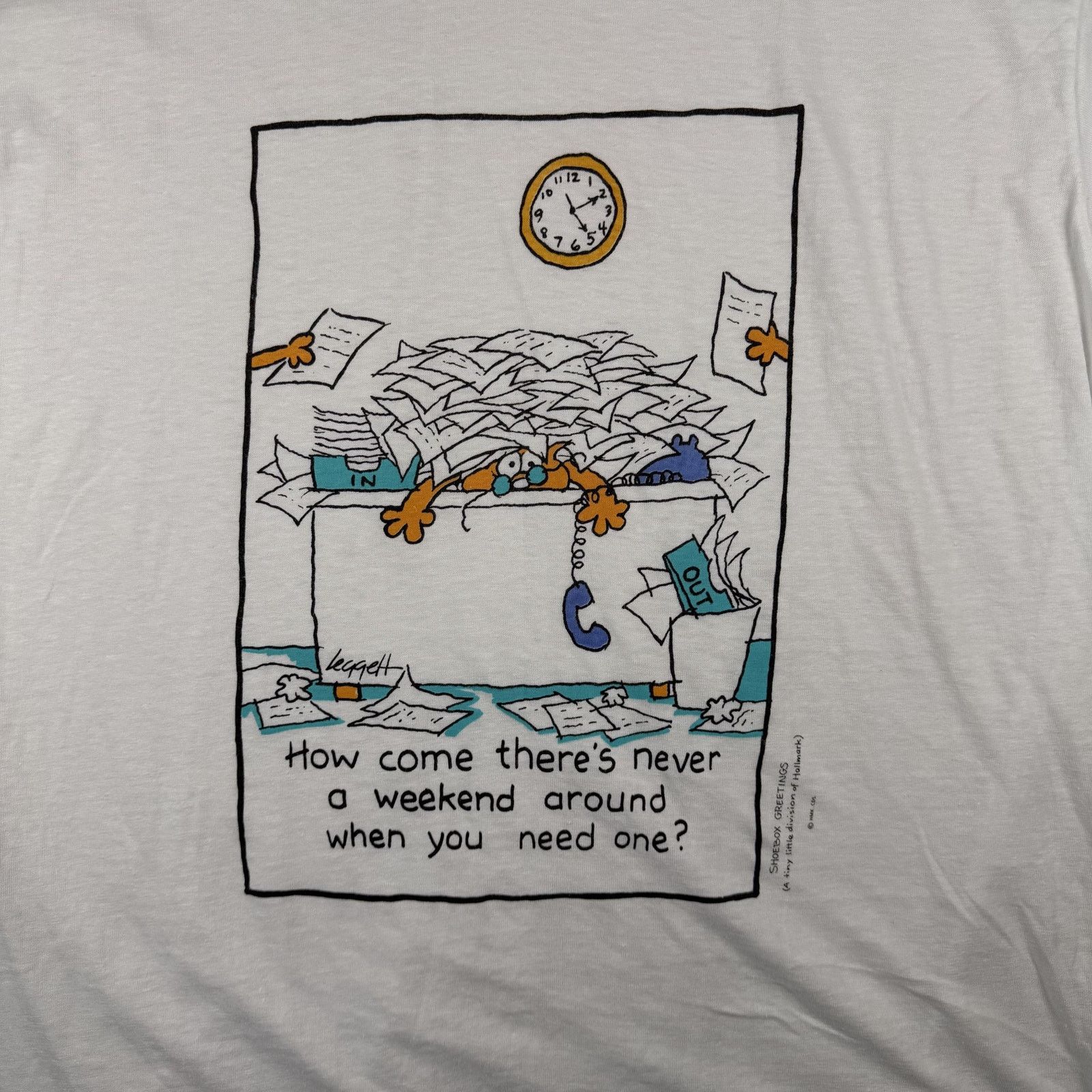 Vintage Vintage 90s Weekend Cartoon Single-Stitch Office Tee XL Size US XL / EU 56 / 4 - 3 Thumbnail