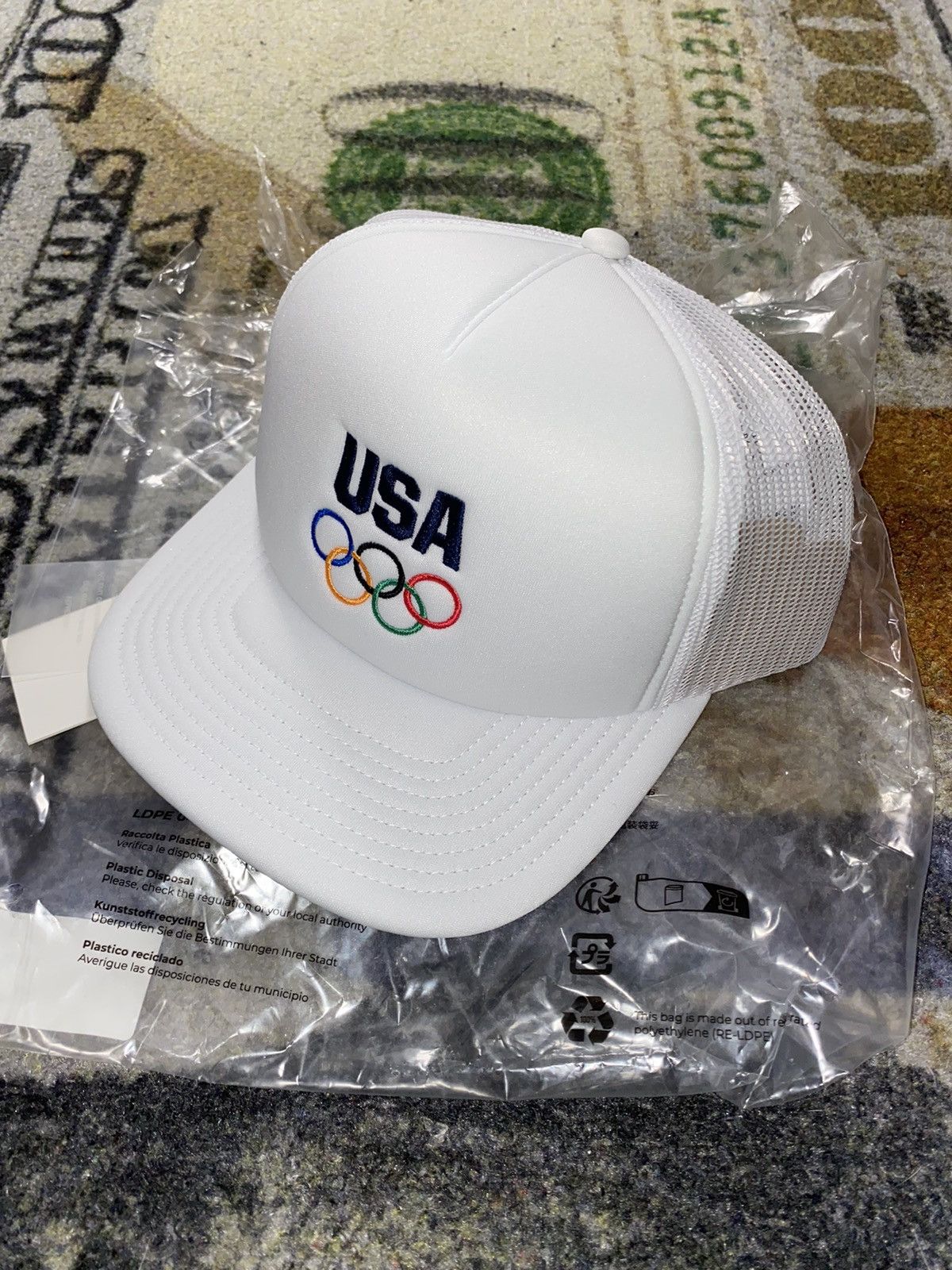 Kith × USA Olympics Kith for Team USA Nolan Trucker Hat White Size ONE SIZE - 1 Thumbnail