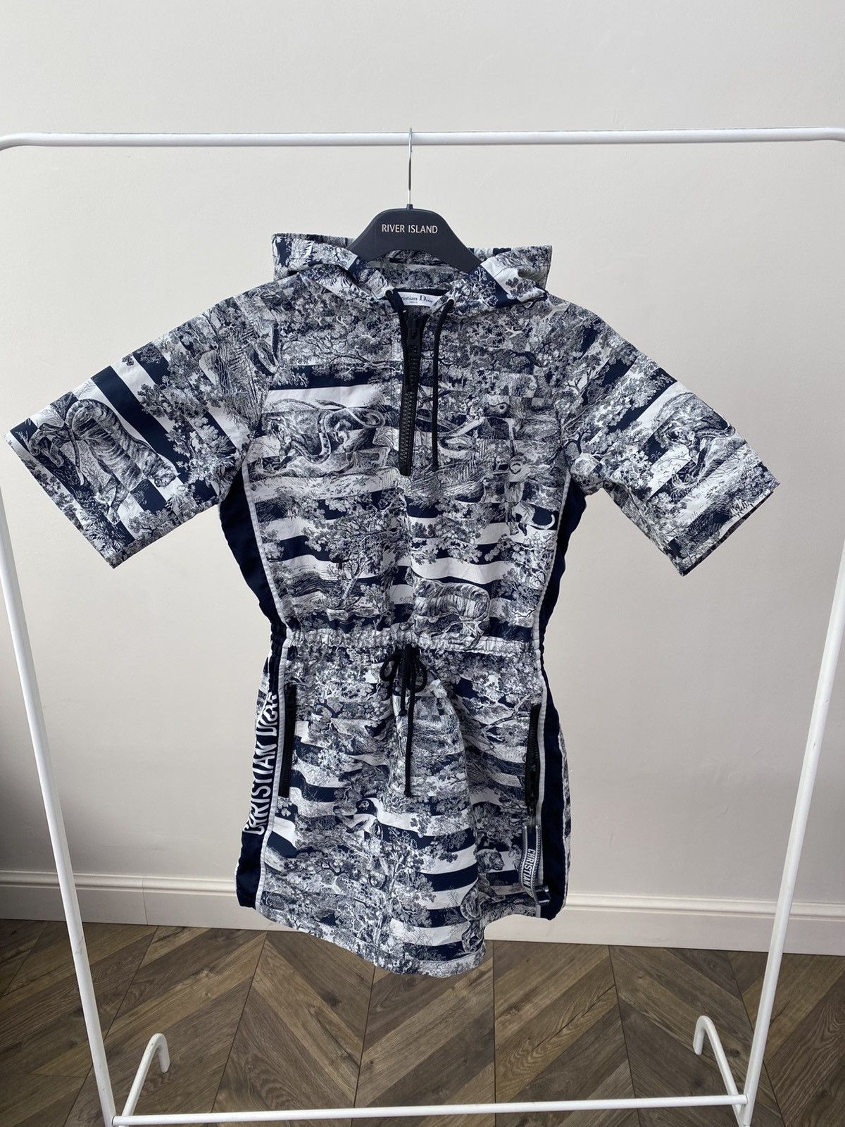 Dior Dior Women Short Hooded Dress Navy Blue Technical Jacquard Size S / US 4 / IT 40 - 1 Thumbnail