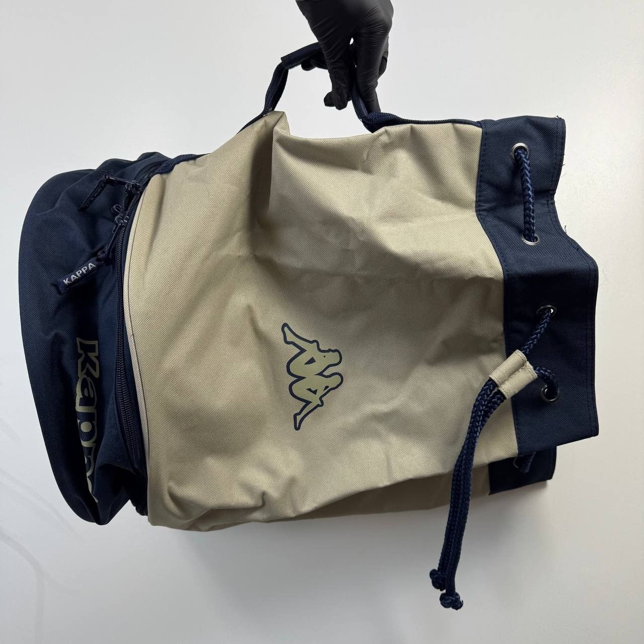 Kappa Kappa Drawstring Backpack Blue White Gym Bag Sports Sackpack Size ONE SIZE - 5 Thumbnail