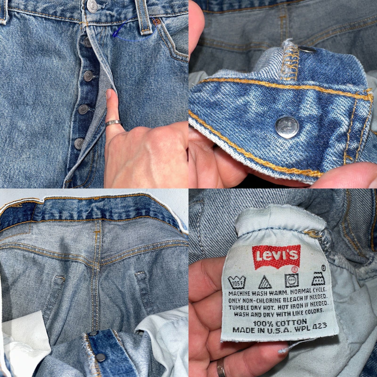 Levi's Levi's 501 Vintage 90s USA Jeans Blue Medium Wash 36x32 Inseam 32 Straight Leg Men’s Regular 34x30 Size US 36 / EU 52 - 8 Thumbnail