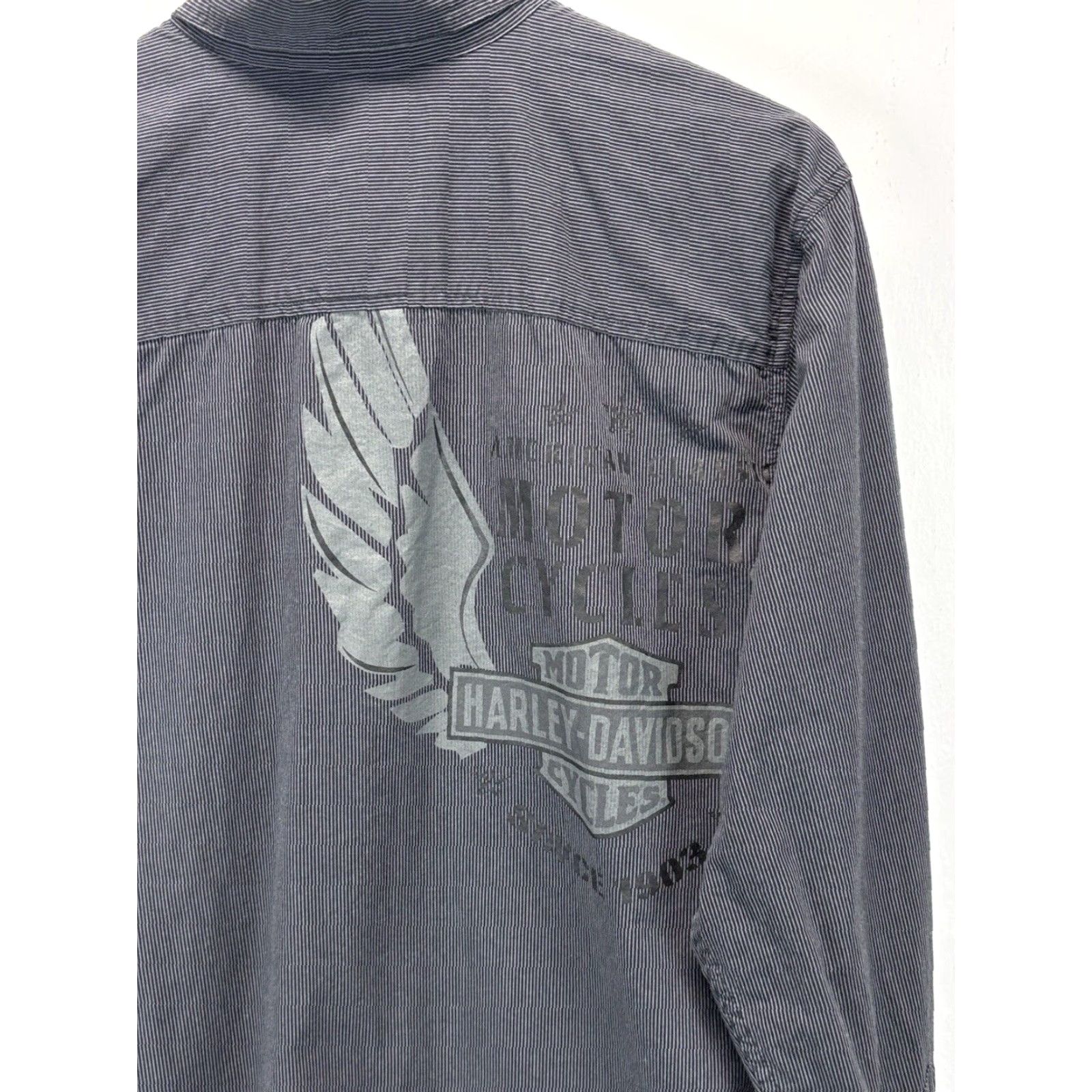 Harley Davidson Harley-Davidson Double Sided Graphic Shirt Large Mens Grey Button Up Long Sleeve Size US L / EU 52-54 / 3 - 5 Thumbnail