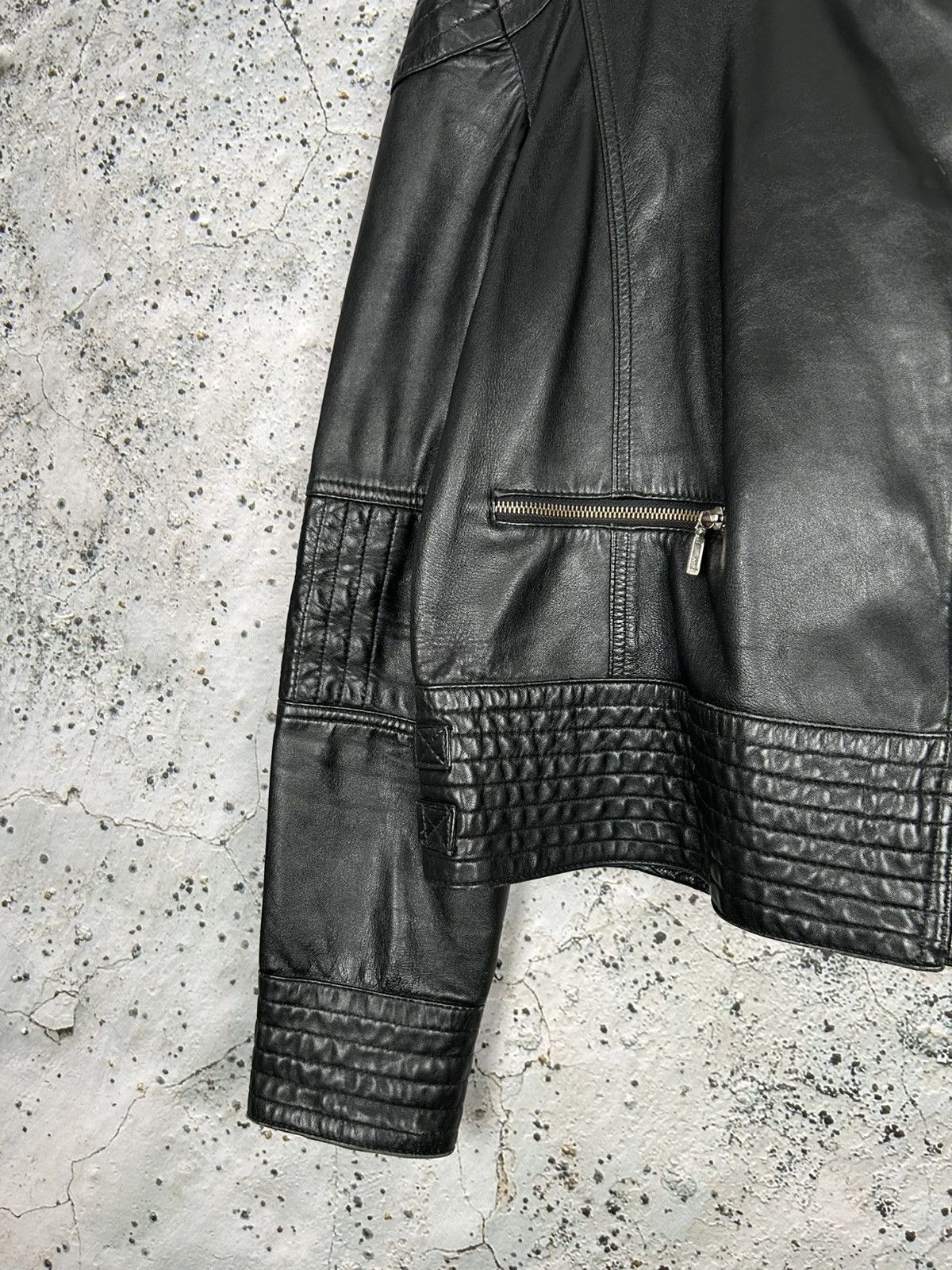 Genuine Leather Vintage Black Biker Genuine Leather Jacket Ramones Grunge Size XL / US 12-14 / IT 48-50 - 5 Thumbnail