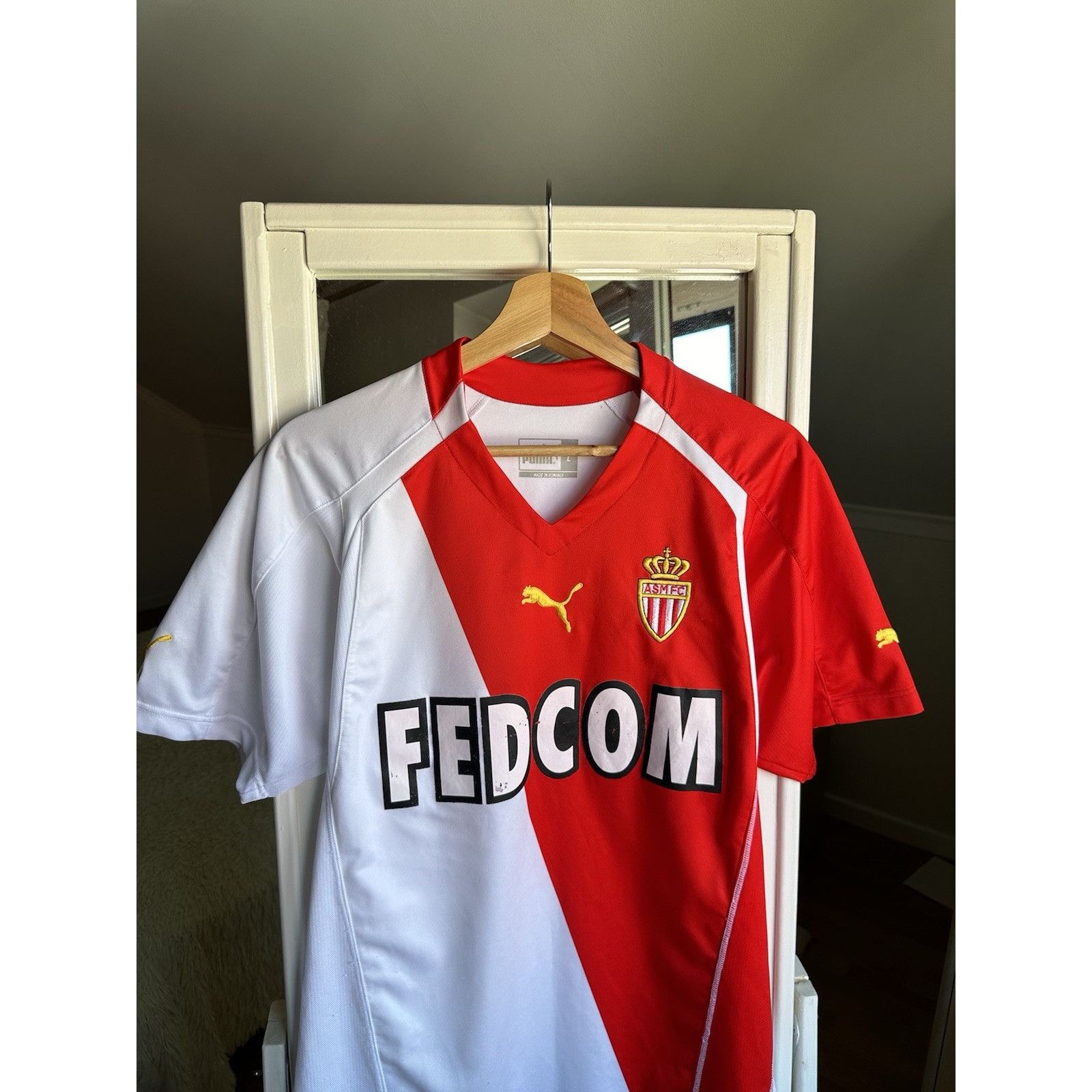 Puma Monaco Home football shirt 2001 - 2002 Soccer Jersey Sz L Size US L / EU 52-54 / 3 - 2 Thumbnail