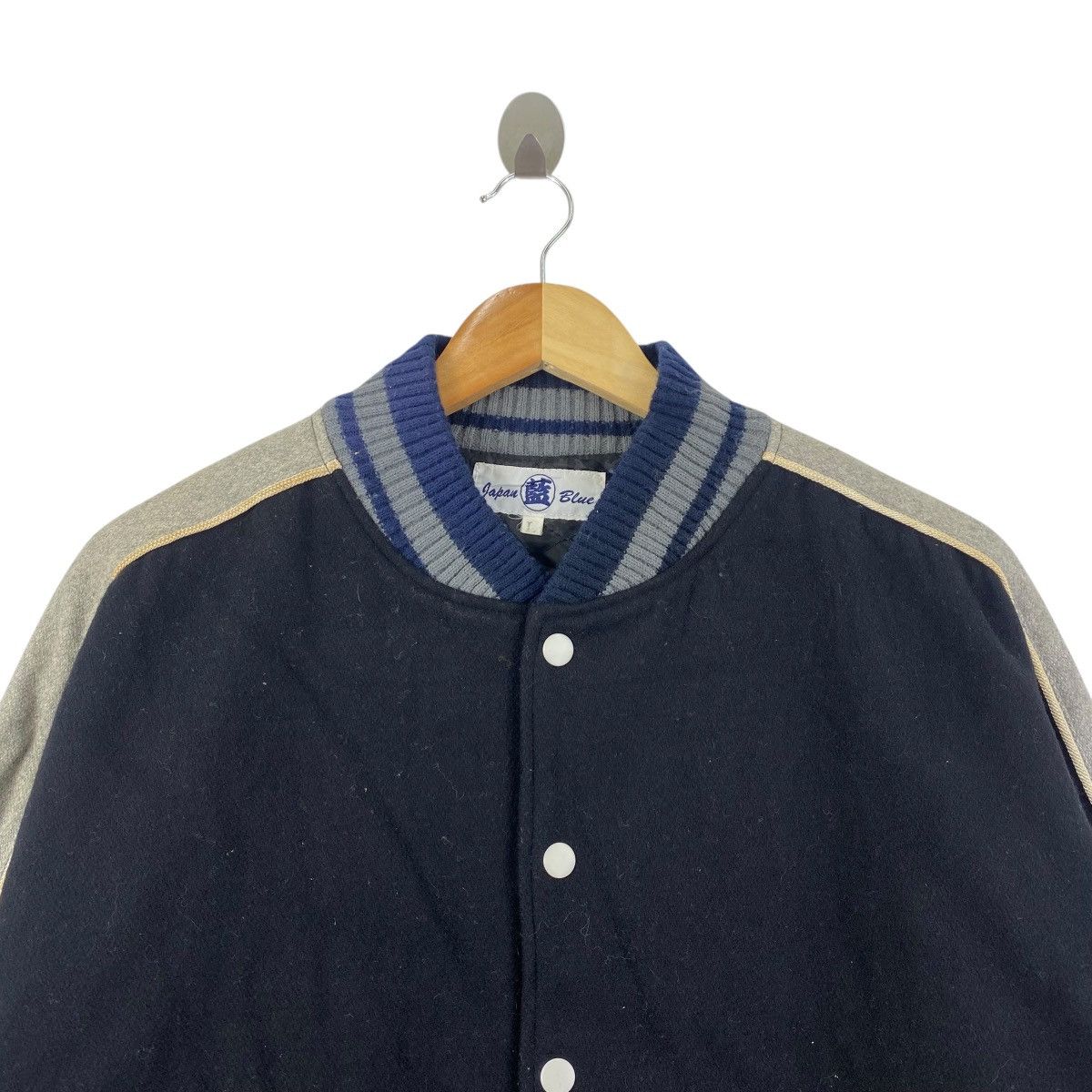 Japan Blue Vintage 90s JAPAN BLUE Varsity Jacket Indigo Japanese Brand Size US L / EU 52-54 / 3 - 2 Thumbnail