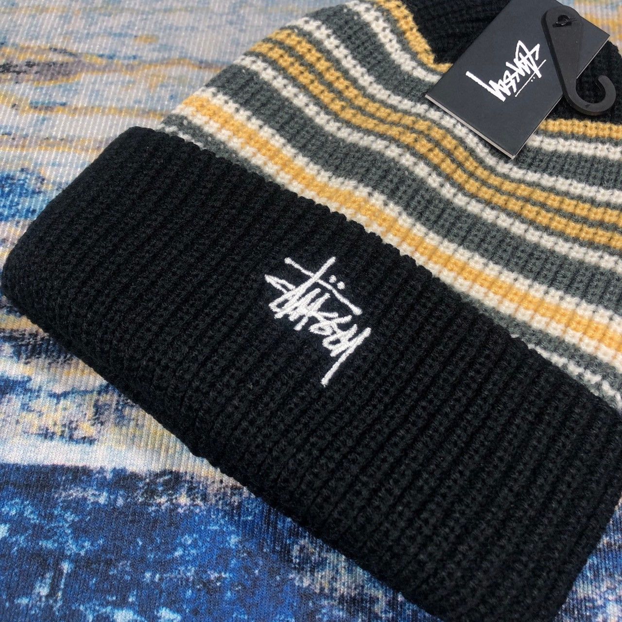 Stussy × Vintage Stussy Striped Cuff Beanie Size ONE SIZE - 3 Thumbnail