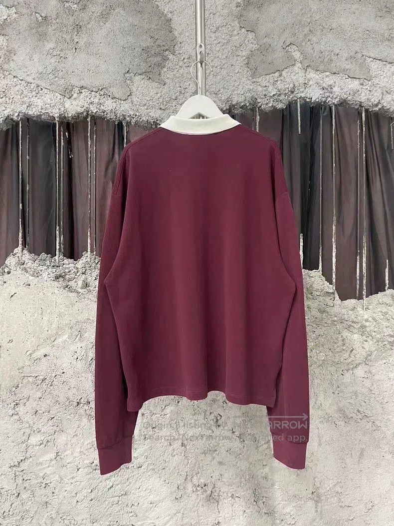 Miu Miu Miumiu Burgundy Long Sleeve Polo Shirt. Size US XS / EU 42 / 0 - 2 Thumbnail