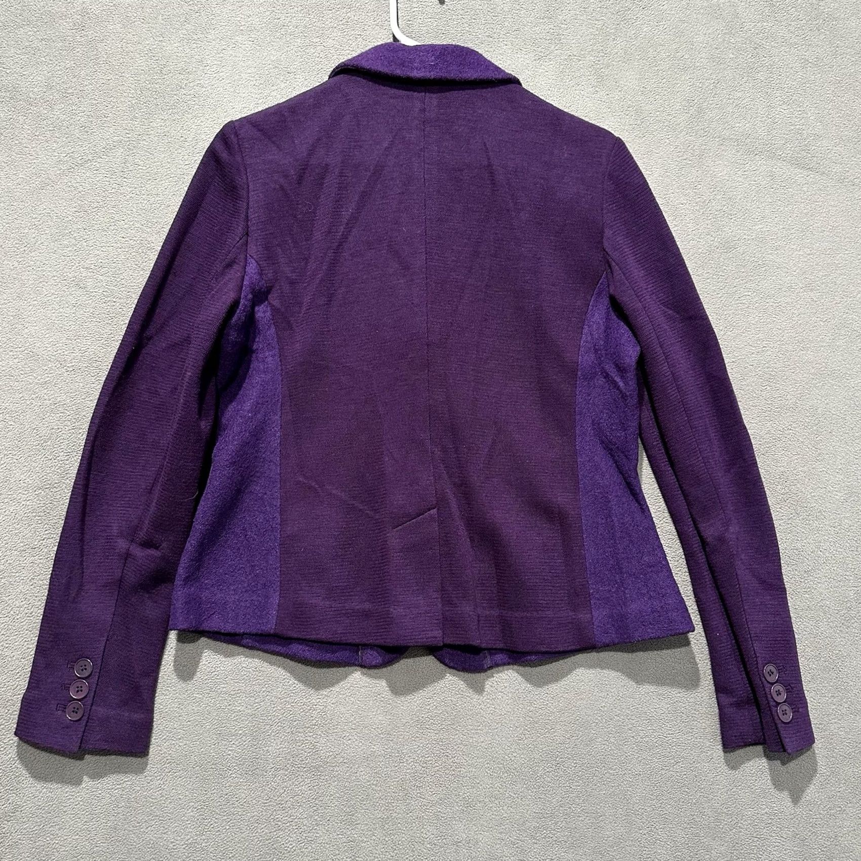 Talbots Talbots Blazer Jacket Womens 10 Purple Rayon Wool Blend 2 Button Notch EUC Size L / US 10 / IT 46 - 2 Thumbnail