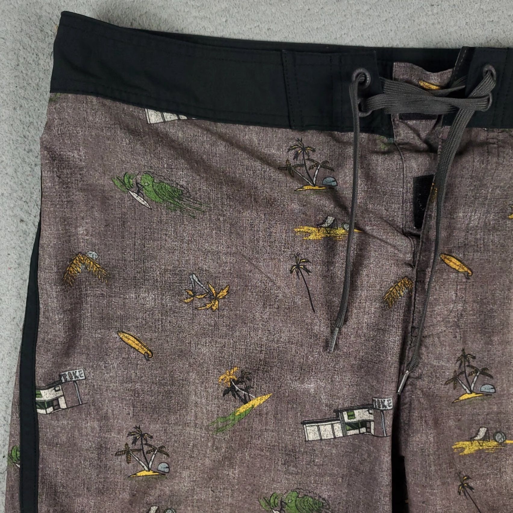 Prana prAna Board Shorts Mens Size 36 Brown/Gray Tropical Beach Swim Trunks Size US 36 / EU 52 - 2 Thumbnail